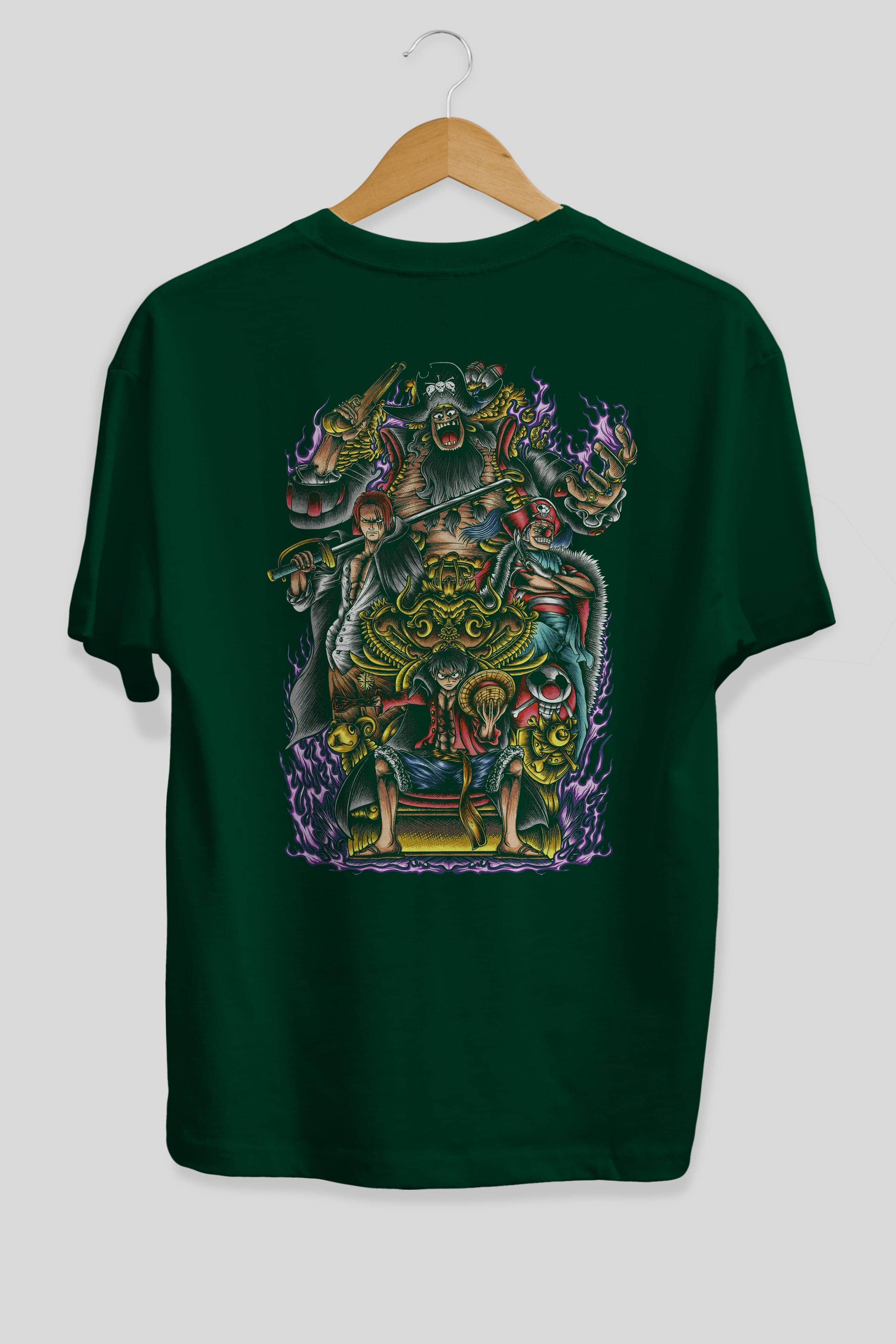 ONE PIECE (8) Anime Arka Baskılı Oversize t-shirt Erkek Kadın Unisex