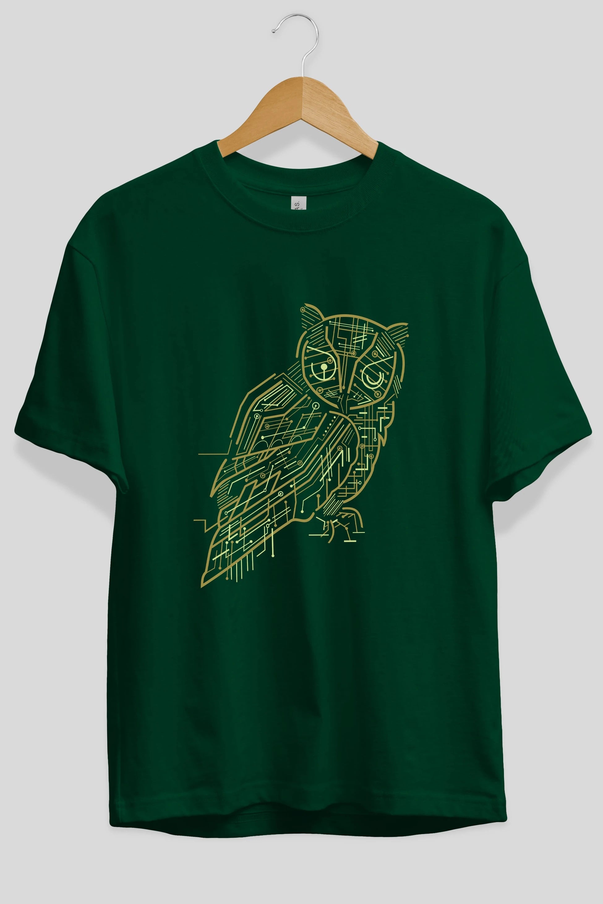Electrical Owl Ön Baskılı Oversize t-shirt %100 pamuk Erkek Kadın Unisex
