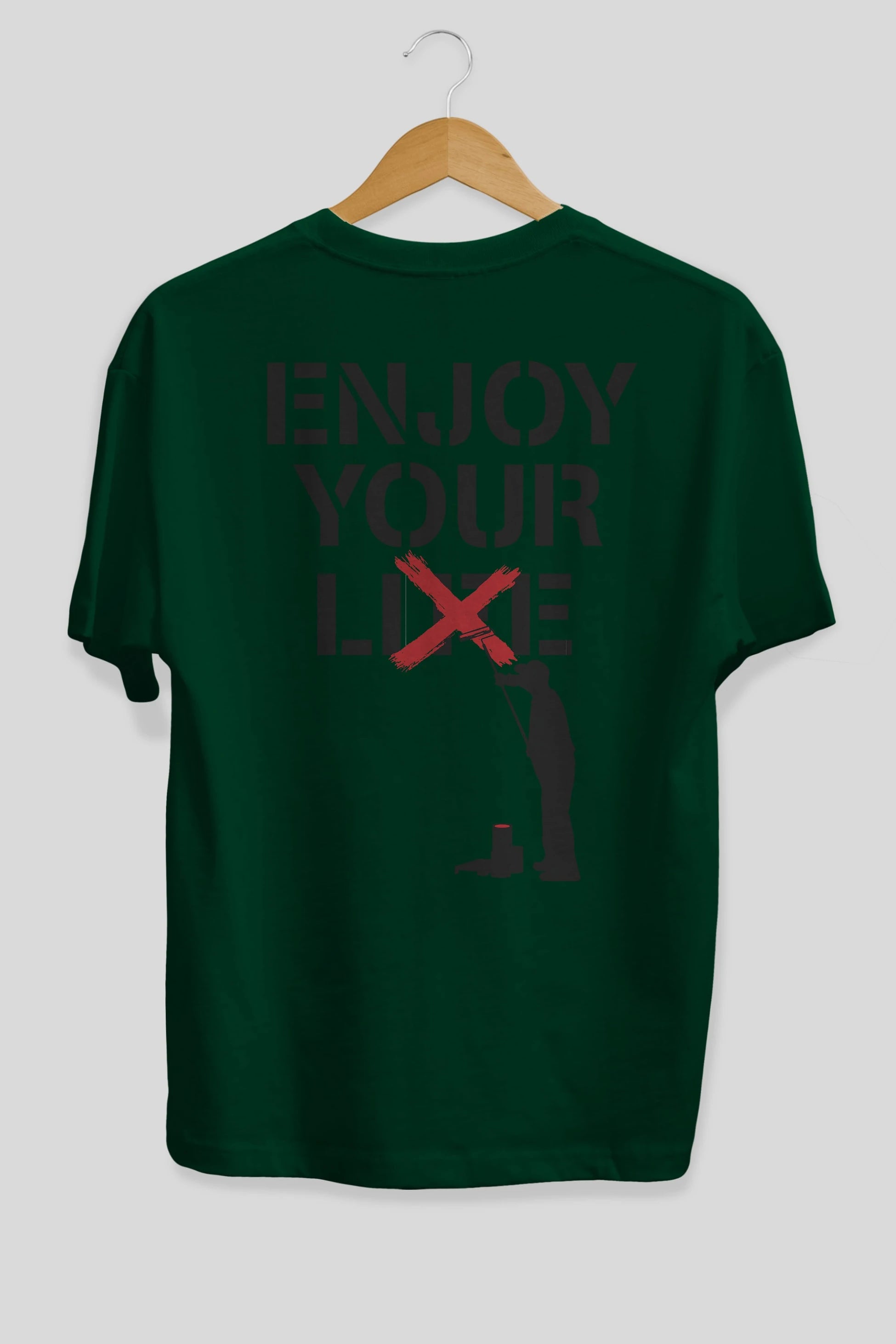 Enjoy Your Lie Arka Baskılı Oversize t-shirt %100 pamuk Erkek Kadın Unisex