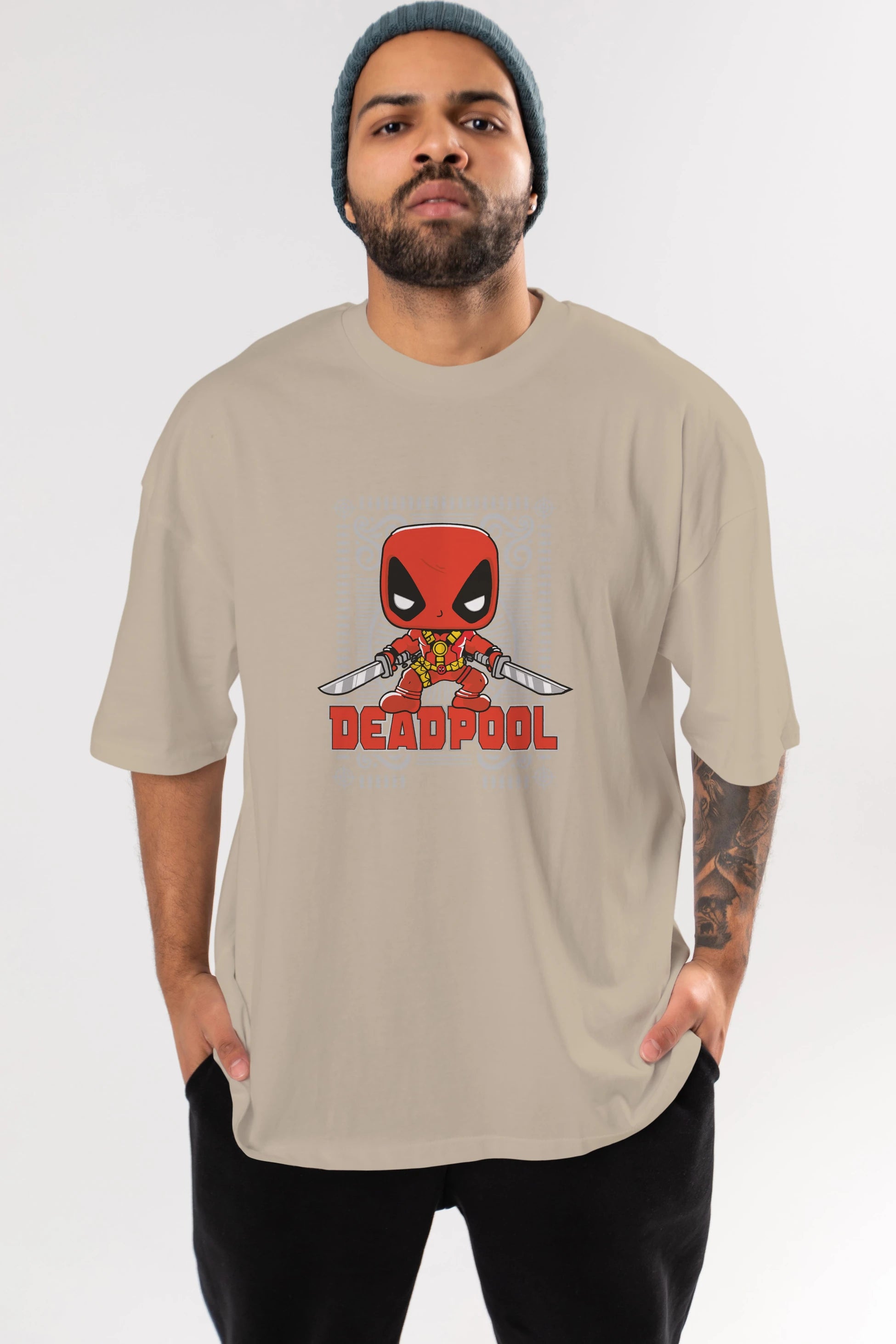 Deadpool (17) Ön Baskılı Oversize t-shirt Erkek Kadın Unisex %100 Pamuk Bisiklet Yaka tişort