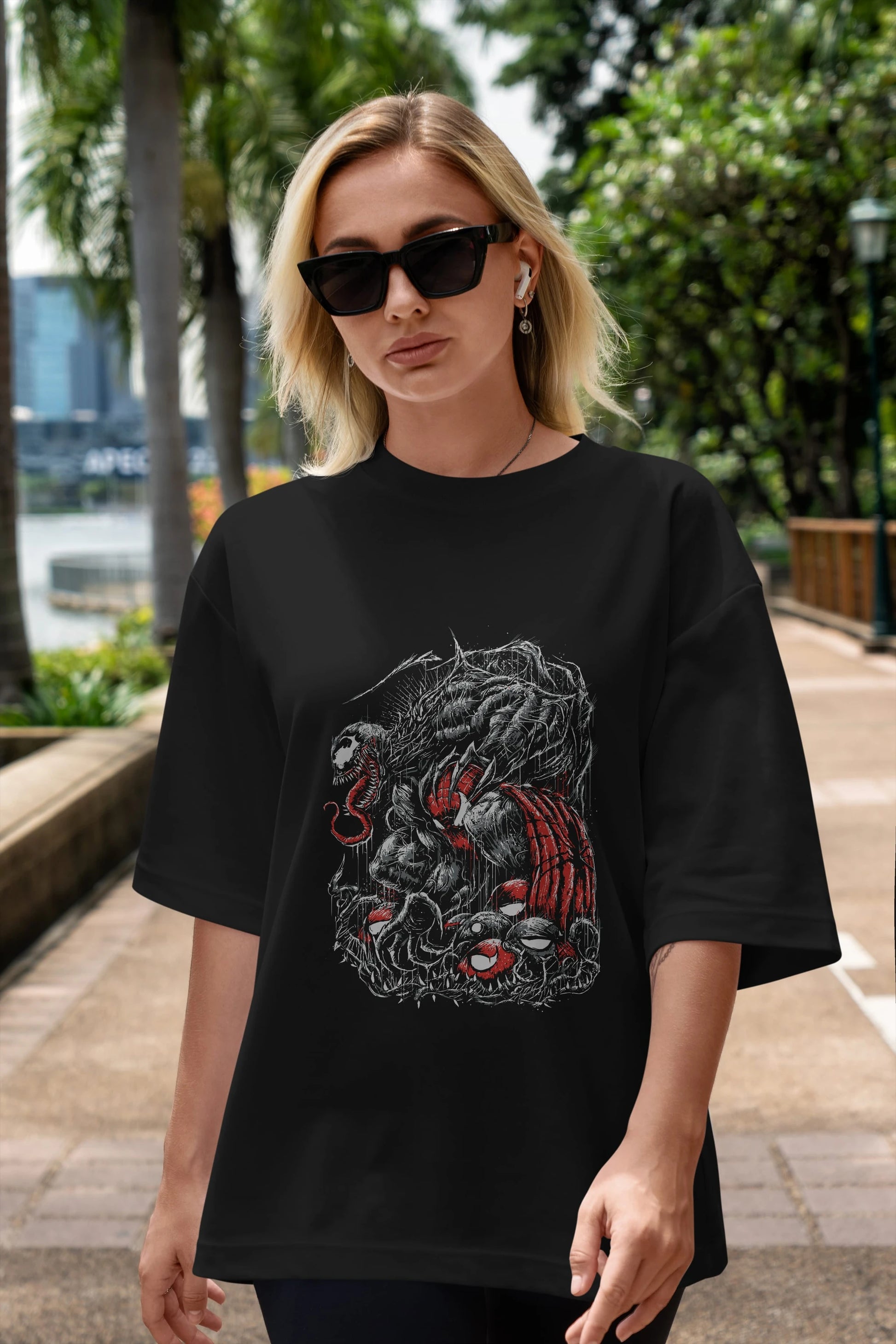 Venom (14) Ön Baskılı Oversize t-shirt Erkek Kadın Unisex %100 Pamuk Bisiklet Yaka tişort
