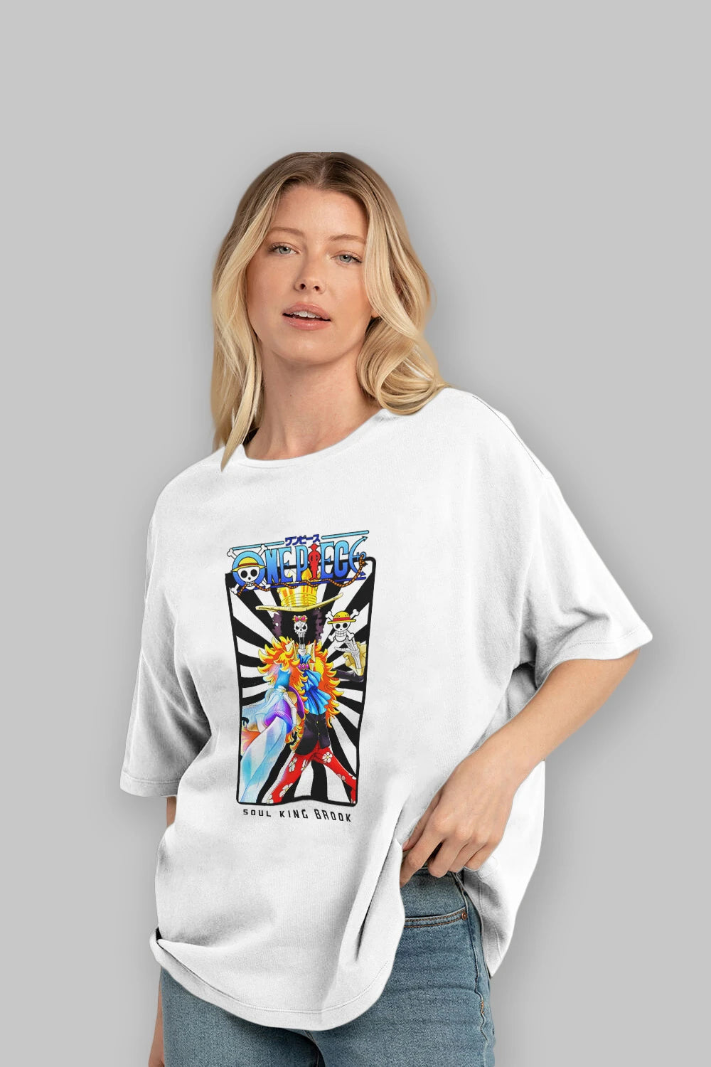 Brook Anime Ön Baskılı Oversize t-shirt Erkek Kadın Unisex