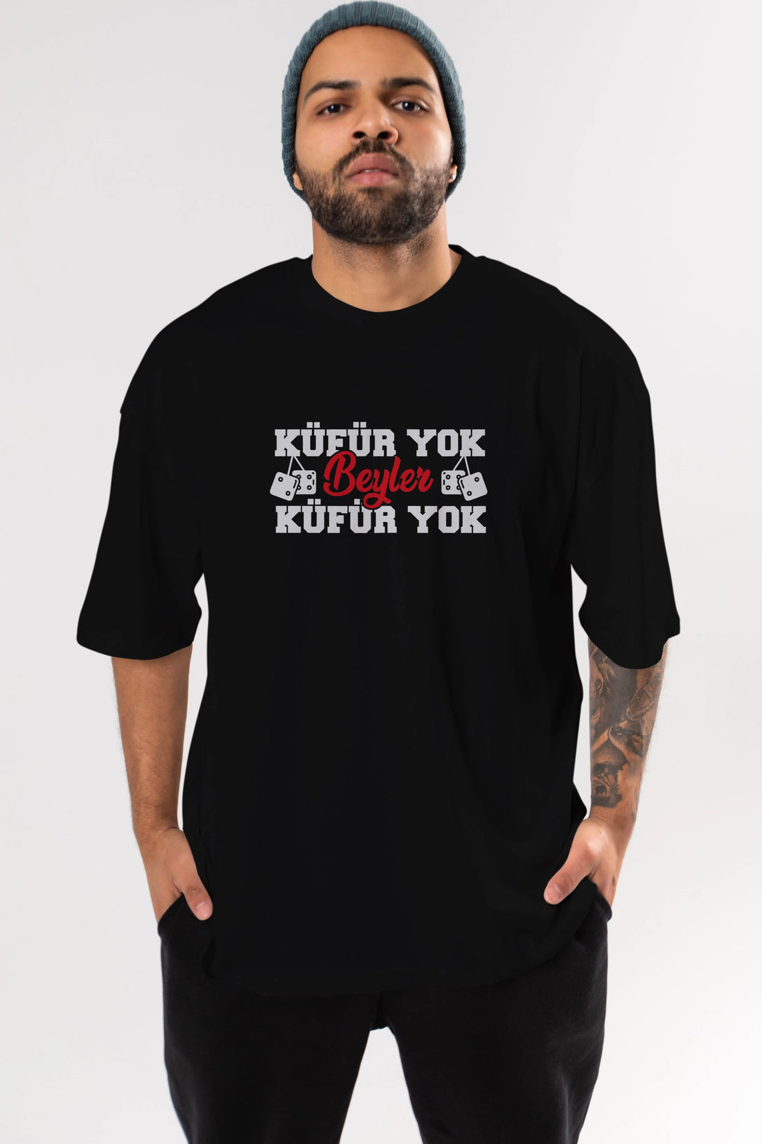 Küfür Yok Beyler Ön Baskılı Oversize t-shirt %100 pamuk Erkek Kadın Unisex