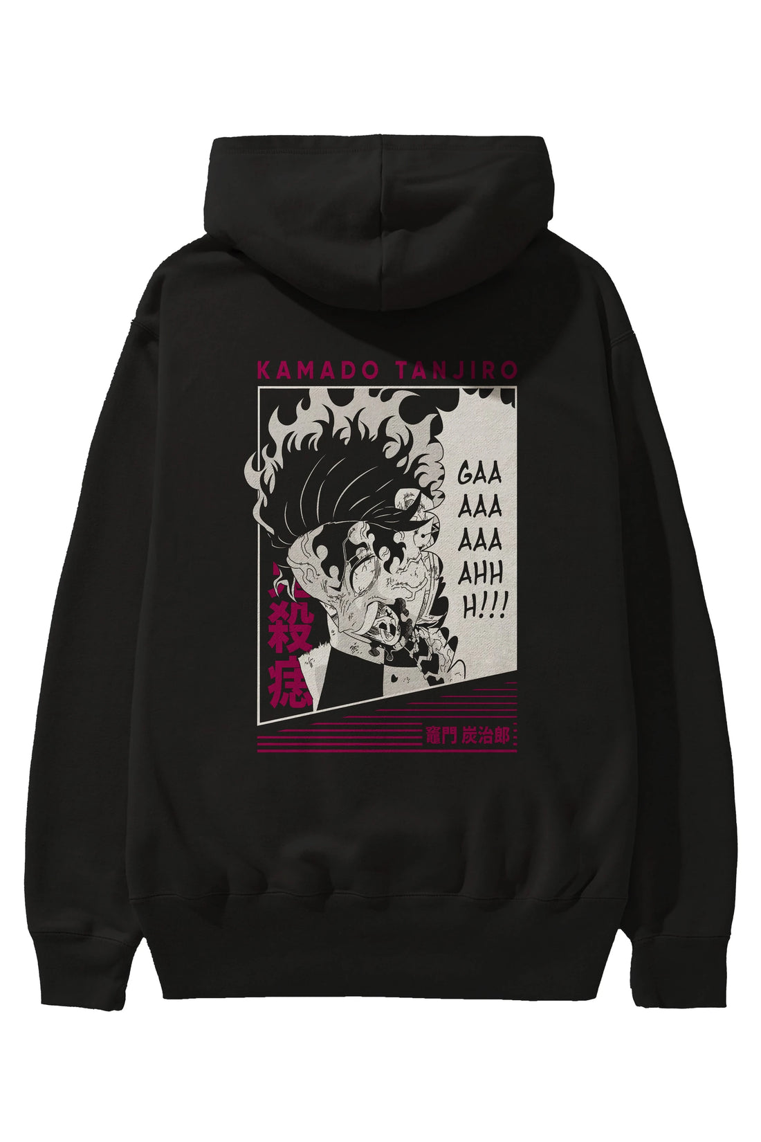 TANJIRO KAMADO 3 Anime Arka Baskılı Hoodie Oversize Kapüşonlu Sweatshirt Erkek Kadın Unisex