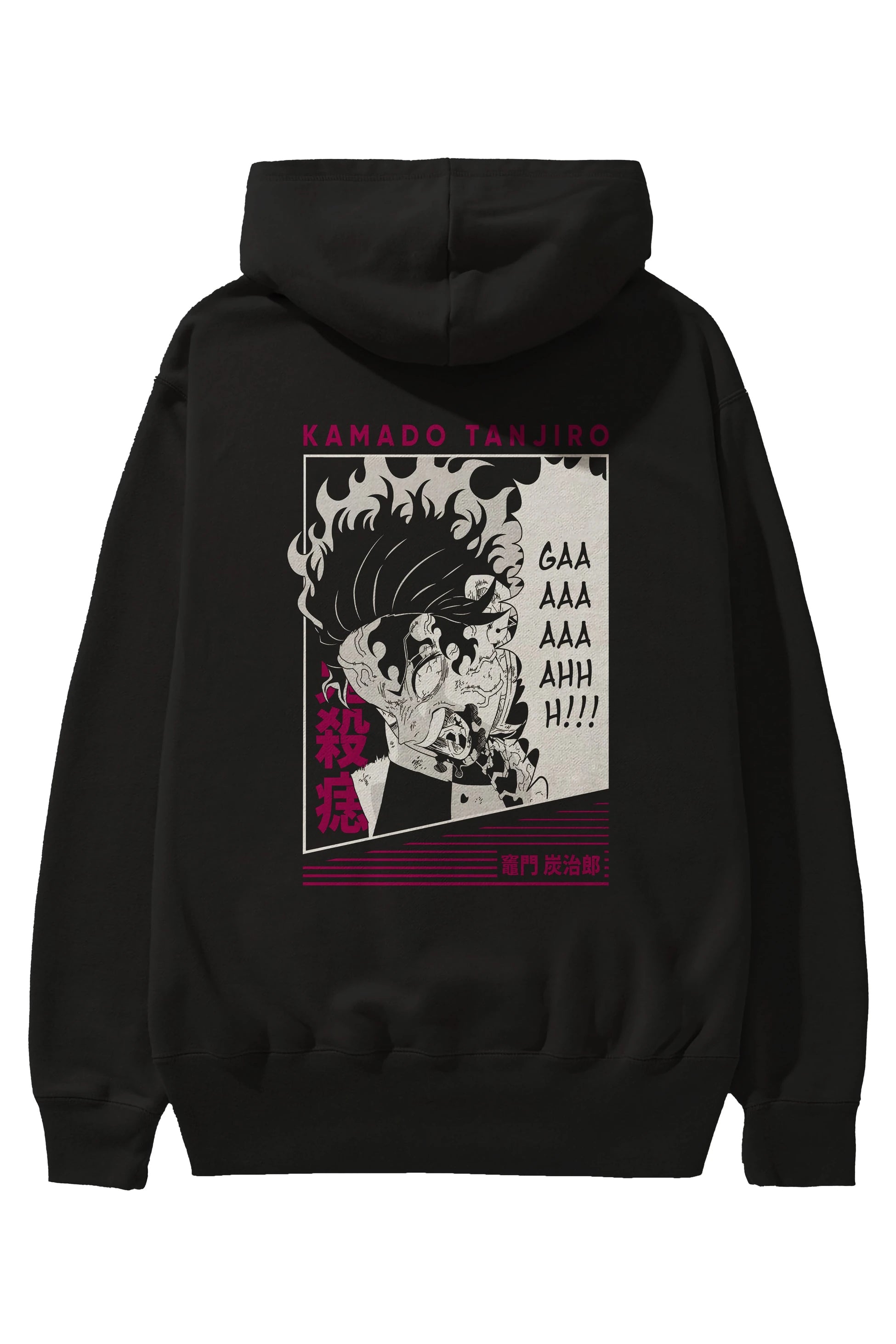 TANJIRO KAMADO 3 Anime Arka Baskılı Hoodie Oversize Kapüşonlu Sweatshirt Erkek Kadın Unisex