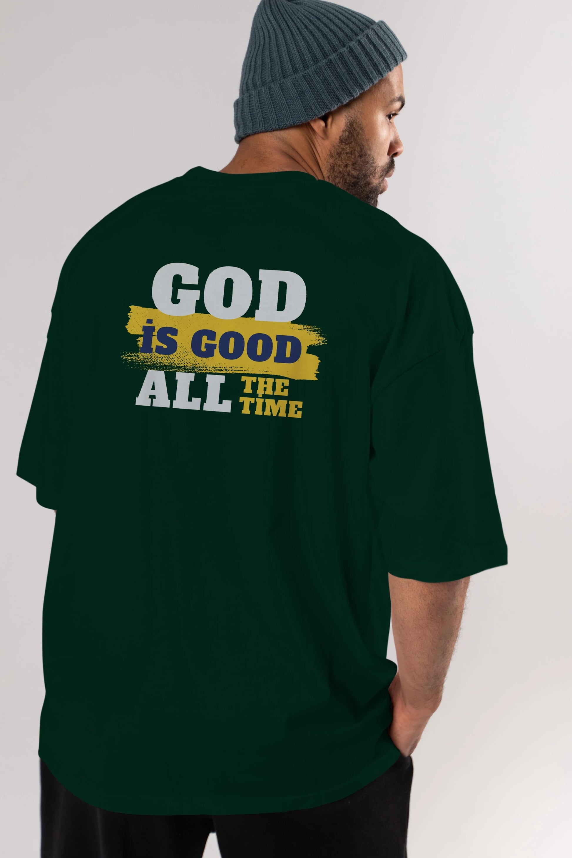 God is Good Yazılı Arka Baskılı Oversize t-shirt Erkek Kadın Unisex