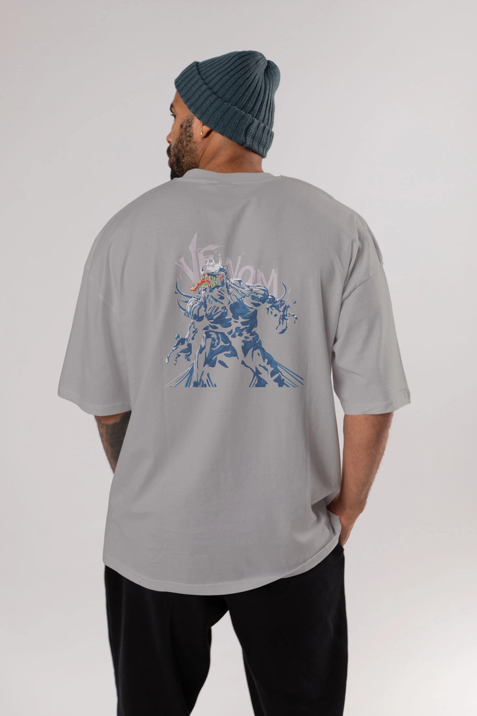 Venom (8) Arka Baskılı Oversize t-shirt Erkek Kadın Unisex %100 Pamuk Bisiklet Yaka tişort