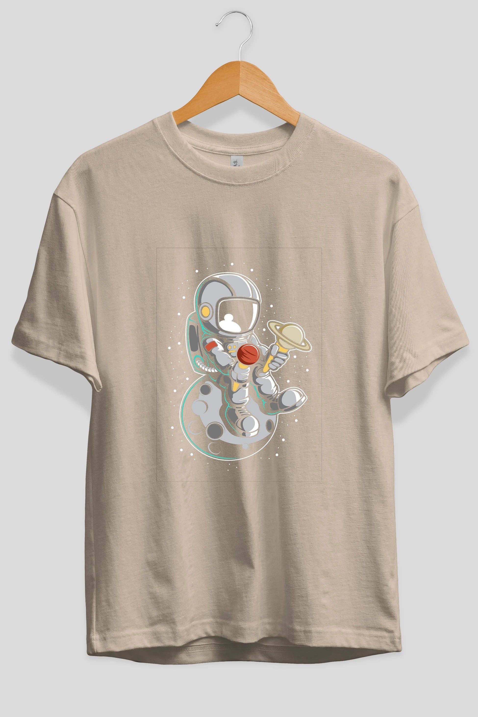 Astronaut Ice Cream (2) Ön Baskılı Oversize t-shirt Erkek Kadın Unisex