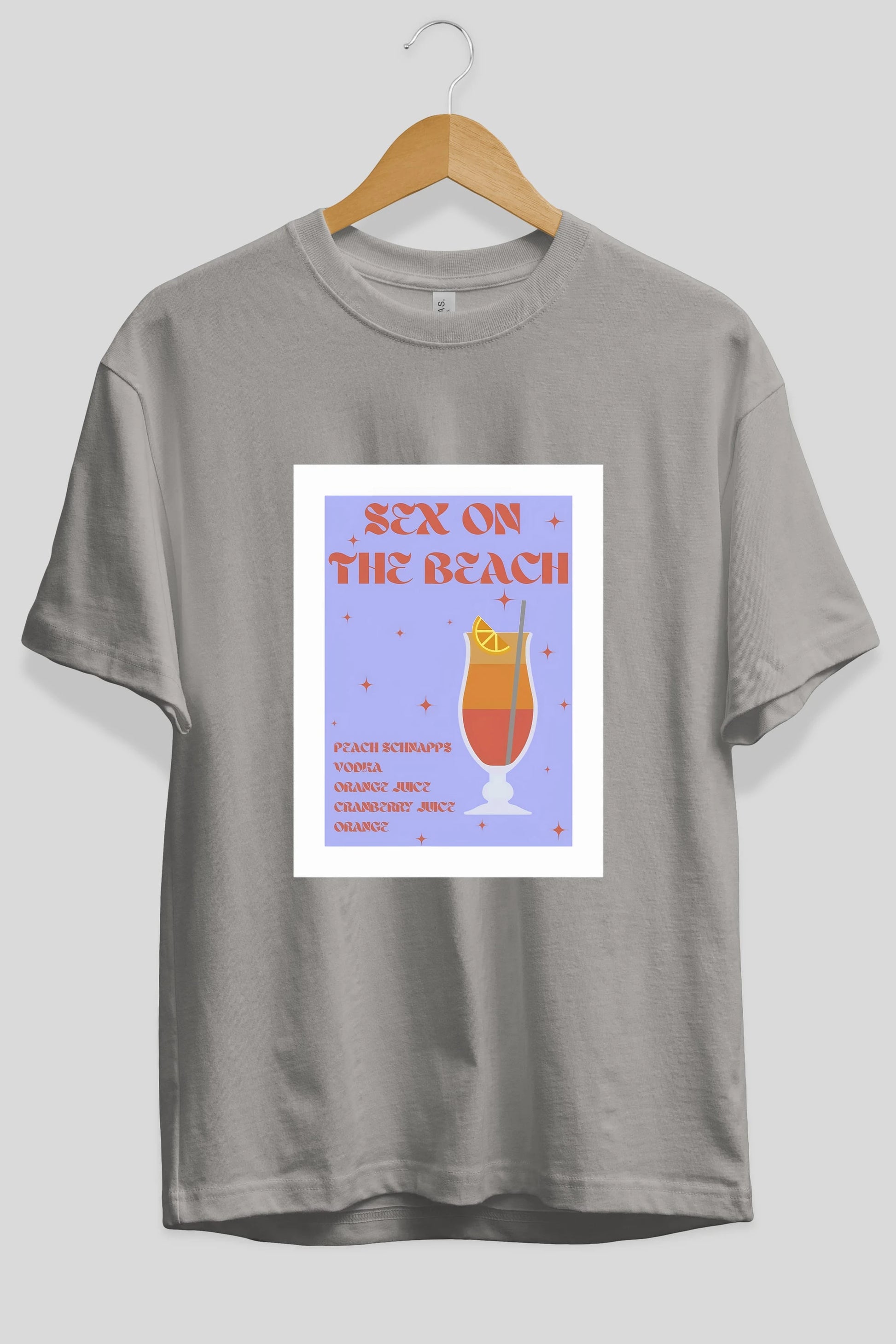 Sex On The Beach Ön Baskılı Oversize t-shirt Erkek Kadın Unisex %100 Pamuk Bisiklet Yaka tişort