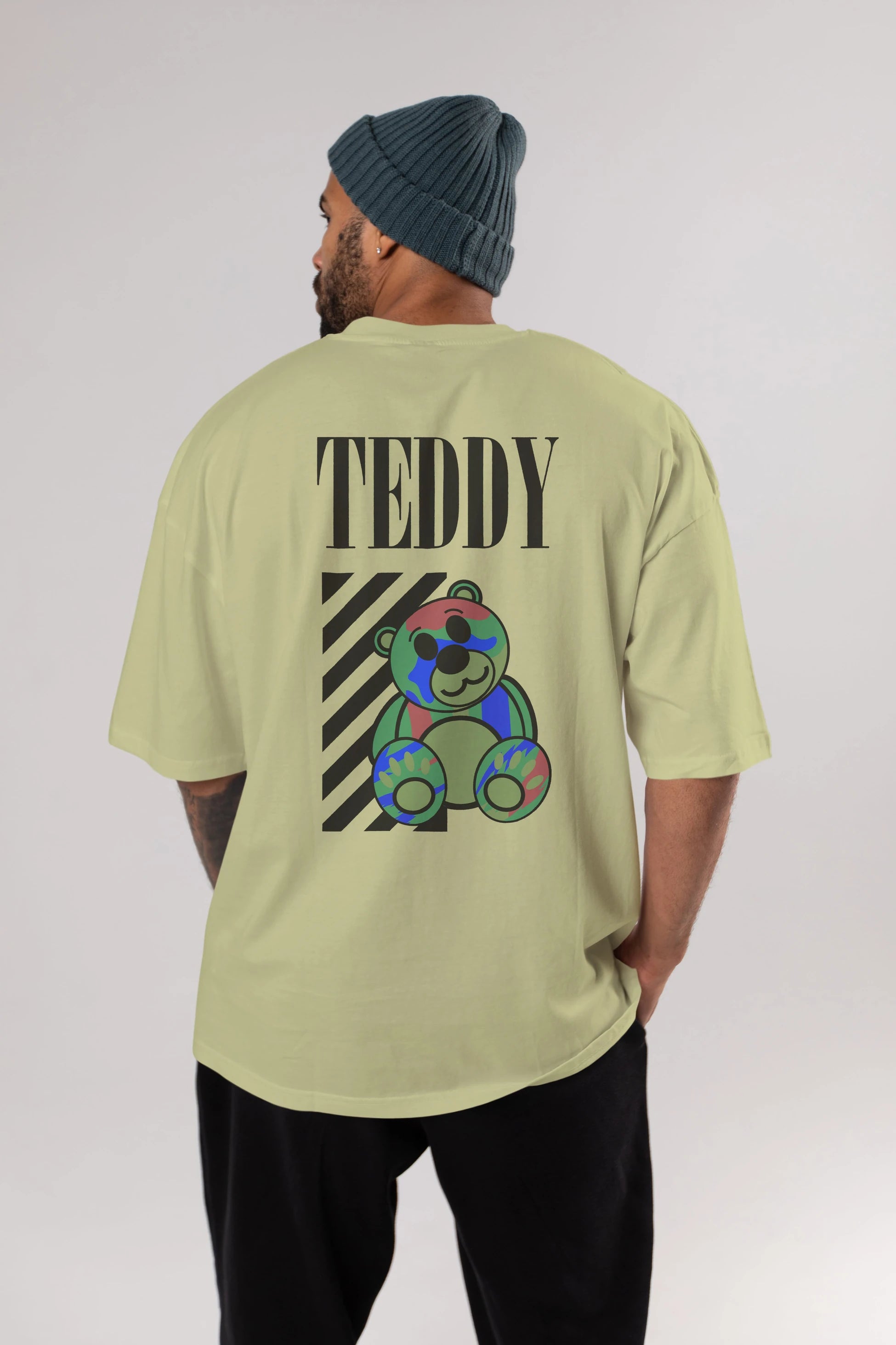 Teddy Bear 2 Arka Baskılı Oversize t-shirt Erkek Kadın Unisex