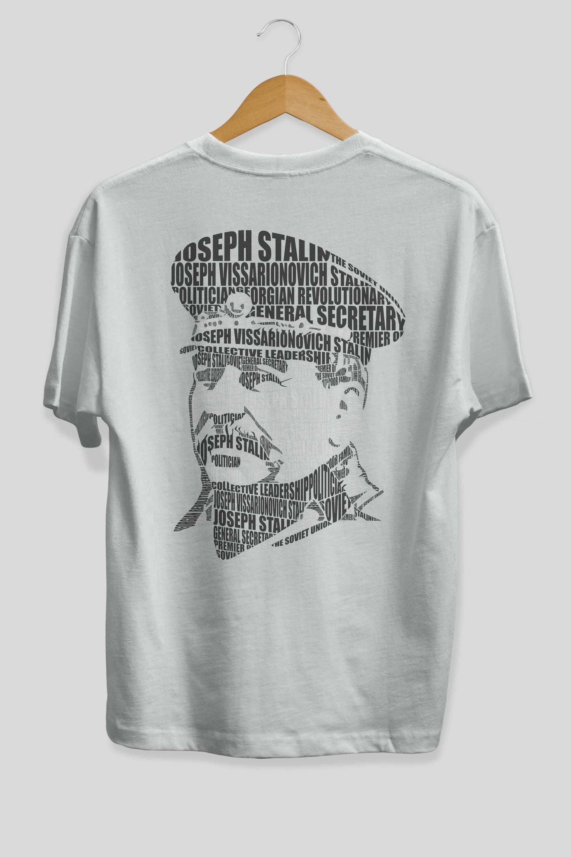 Joseph Stalin Calligram Arka Baskılı Oversize t-shirt %100 pamuk Erkek Kadın Unisex