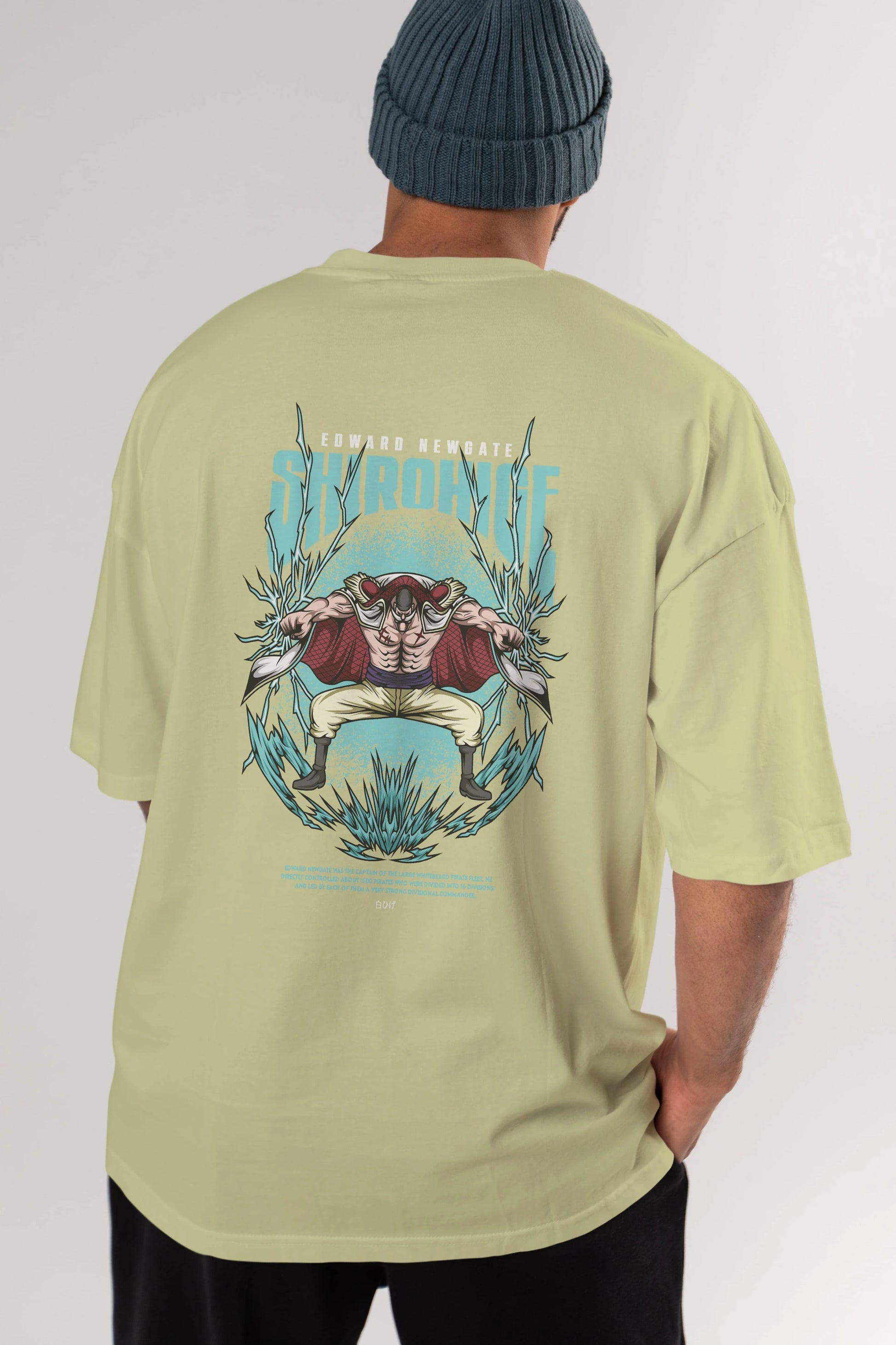 Shirohige Anime Arka Baskılı Oversize t-shirt Erkek Kadın Unisex