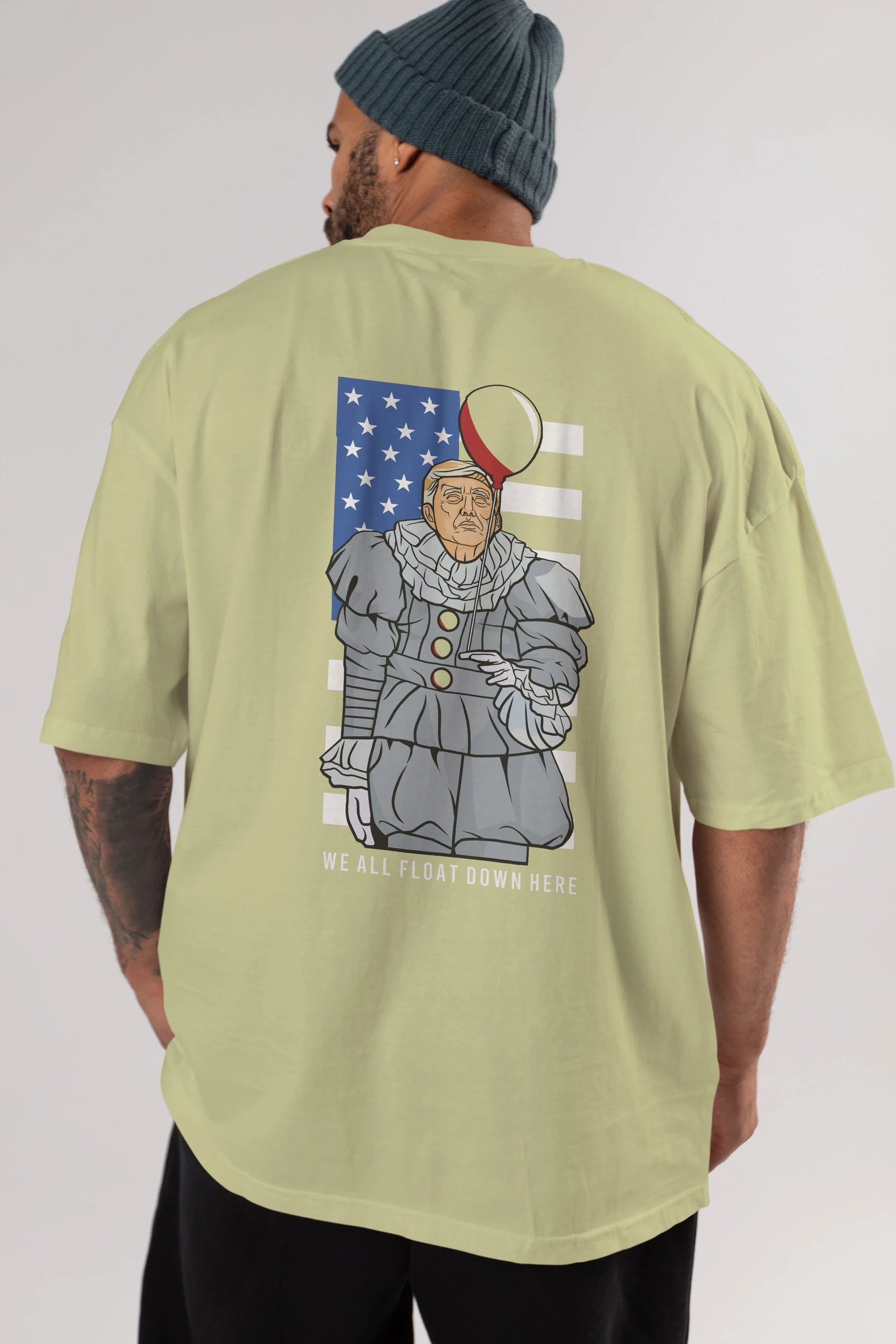It Trump Arka Baskılı Oversize t-shirt Erkek Kadın Unisex %100 Pamuk tişort