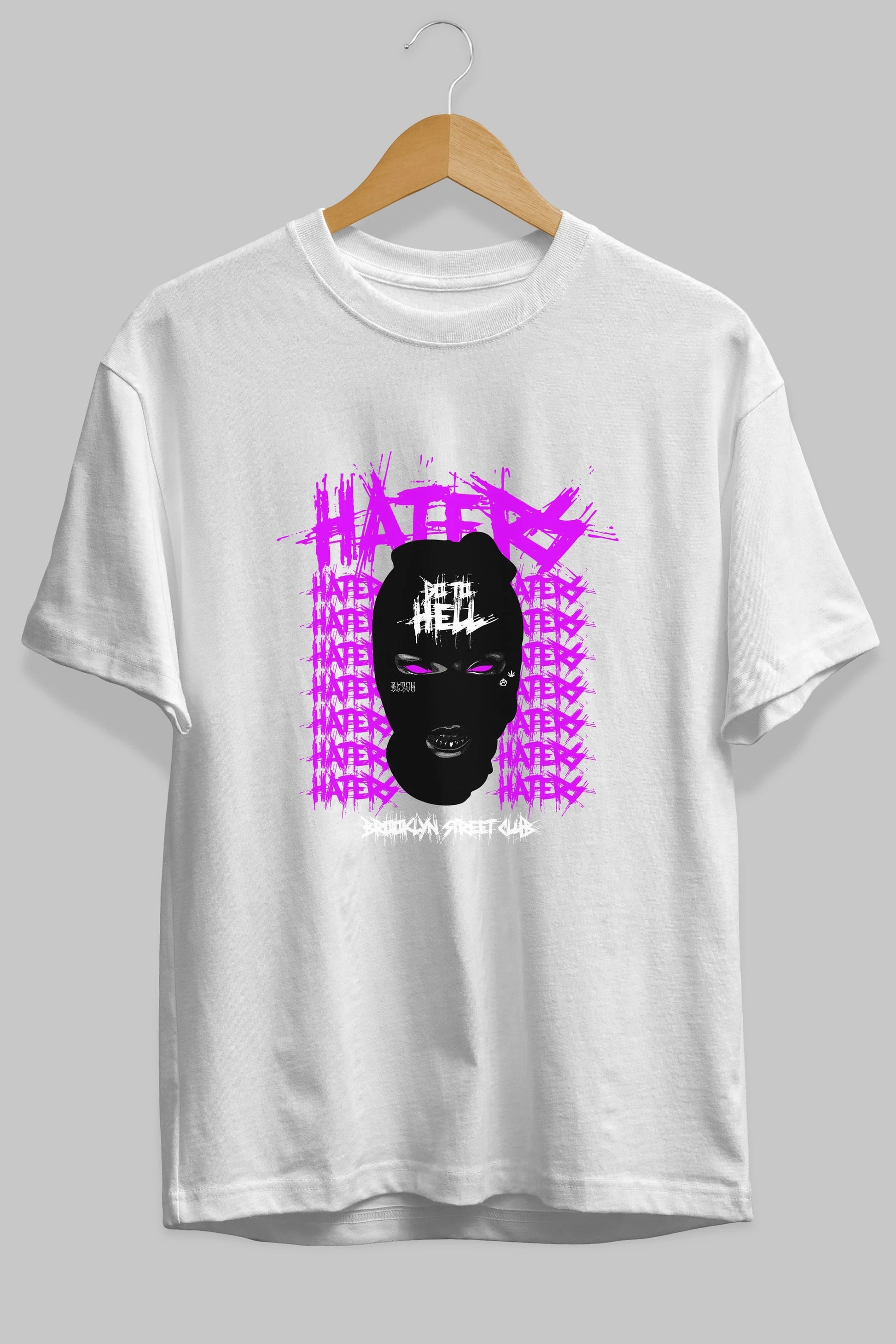 Haters Brooklyn Street Club Ön Baskılı Oversize t-shirt Erkek Kadın Unisex