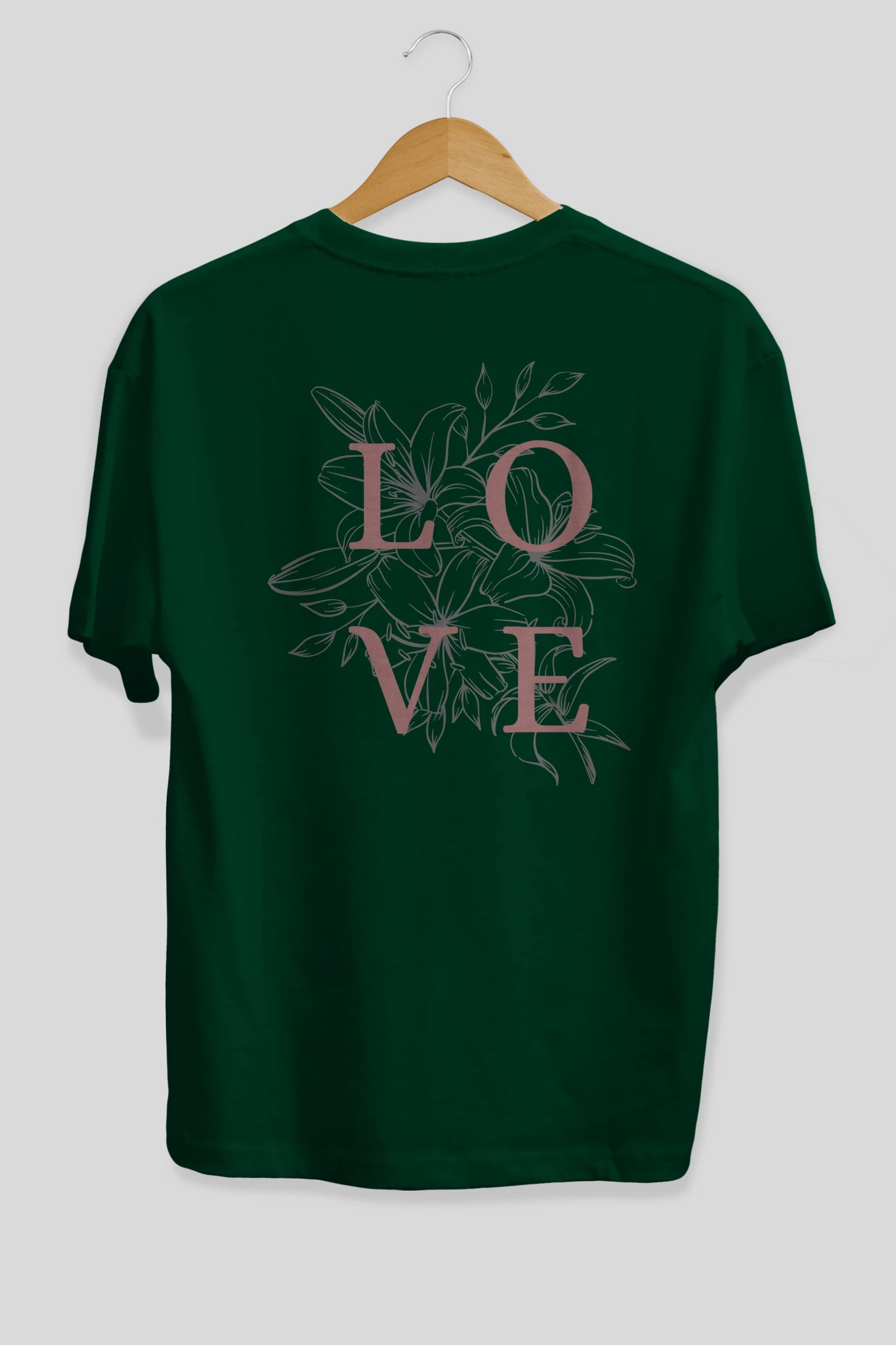 Love Yazılı Arka Baskılı Oversize t-shirt Erkek Kadın Unisex