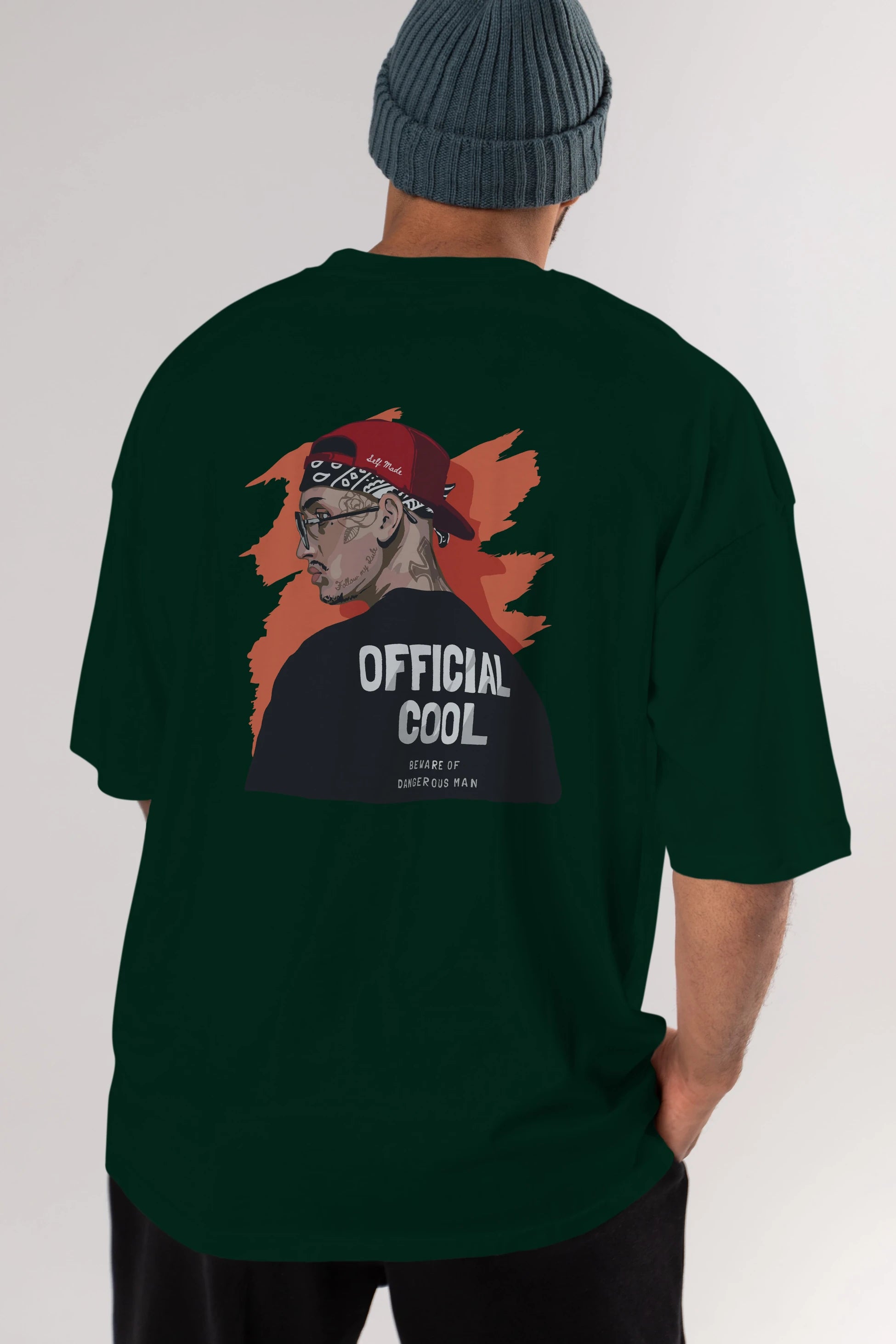 Official Cool Arka Baskılı Oversize t-shirt Erkek Kadın Unisex