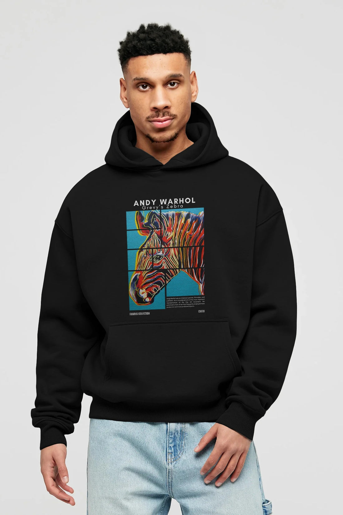Andy Warhol ön Baskılı Hoodie Oversize Kapüşonlu Sweatshirt Erkek Kadın