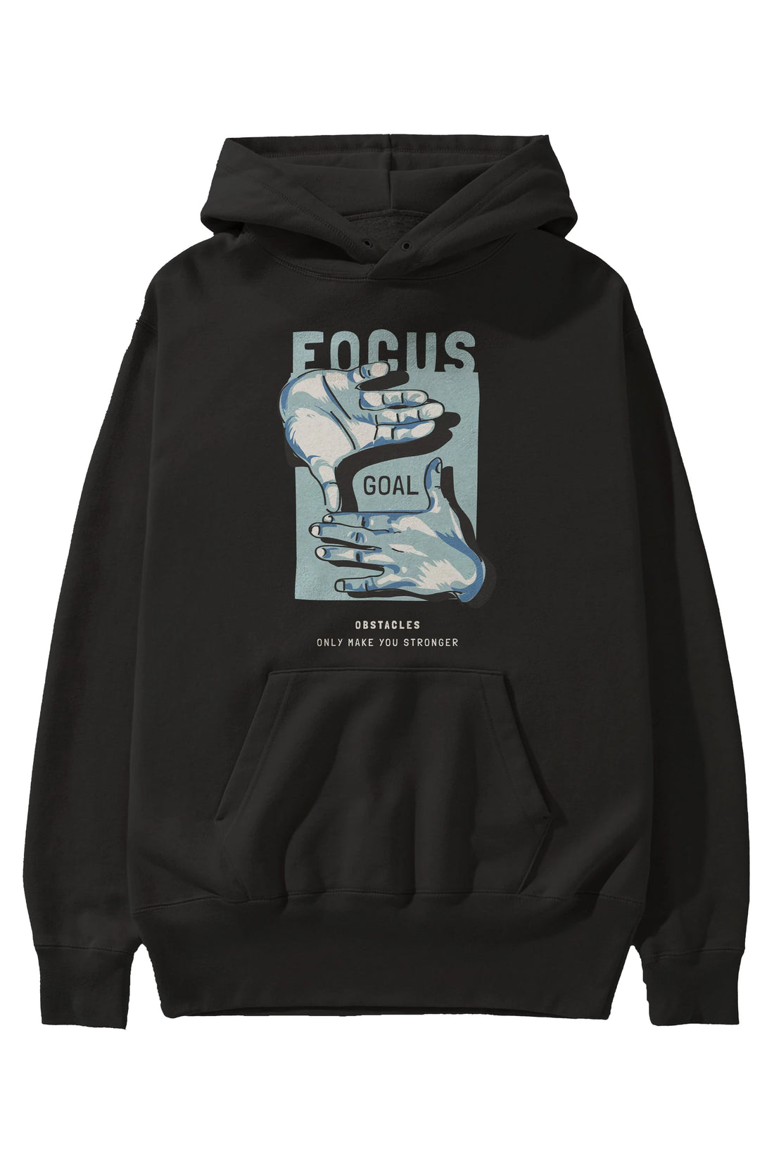 Focus Goal Ön Baskılı Hoodie Oversize Kapüşonlu Sweatshirt Erkek Kadın Unisex