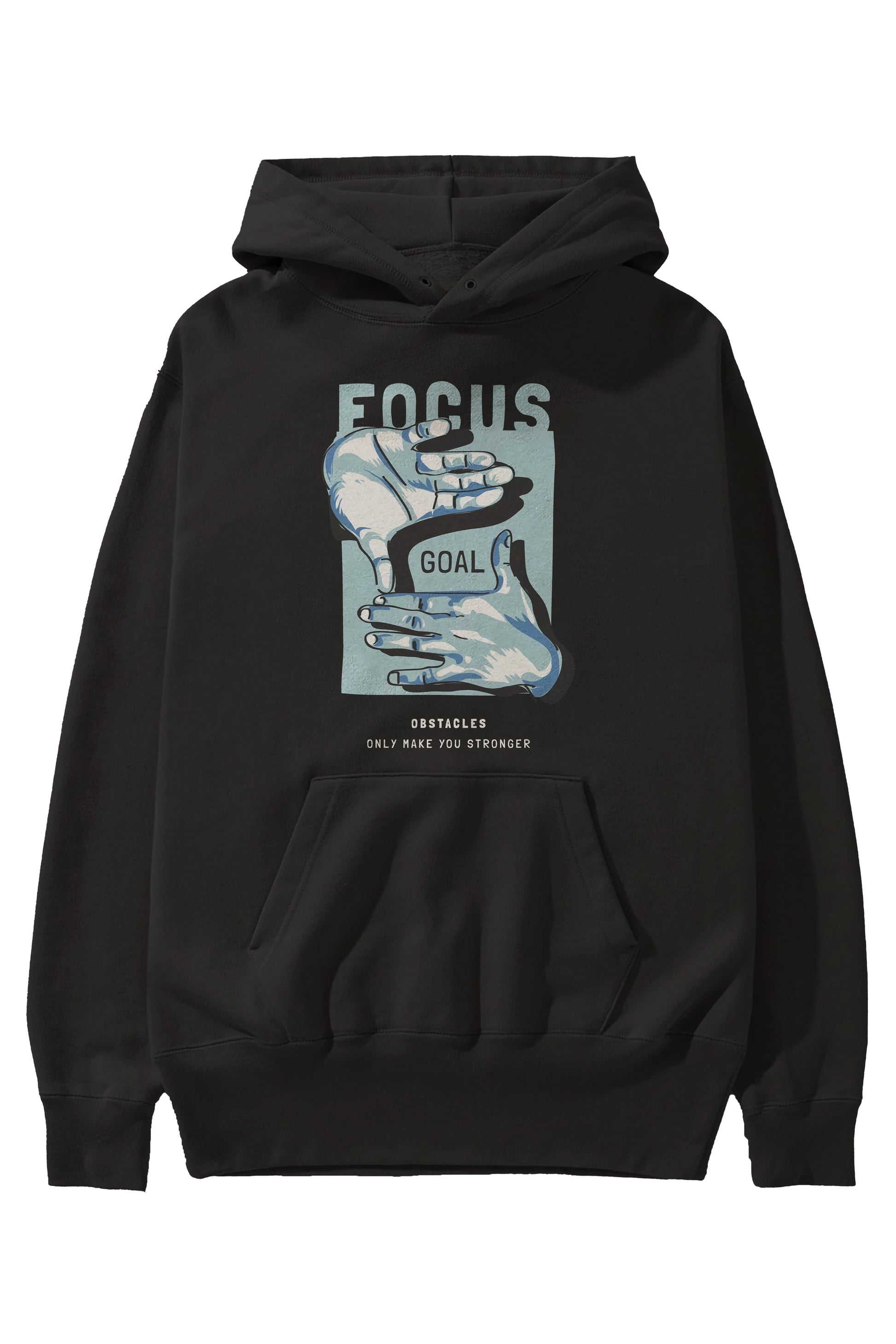 Focus Goal Ön Baskılı Hoodie Oversize Kapüşonlu Sweatshirt Erkek Kadın Unisex