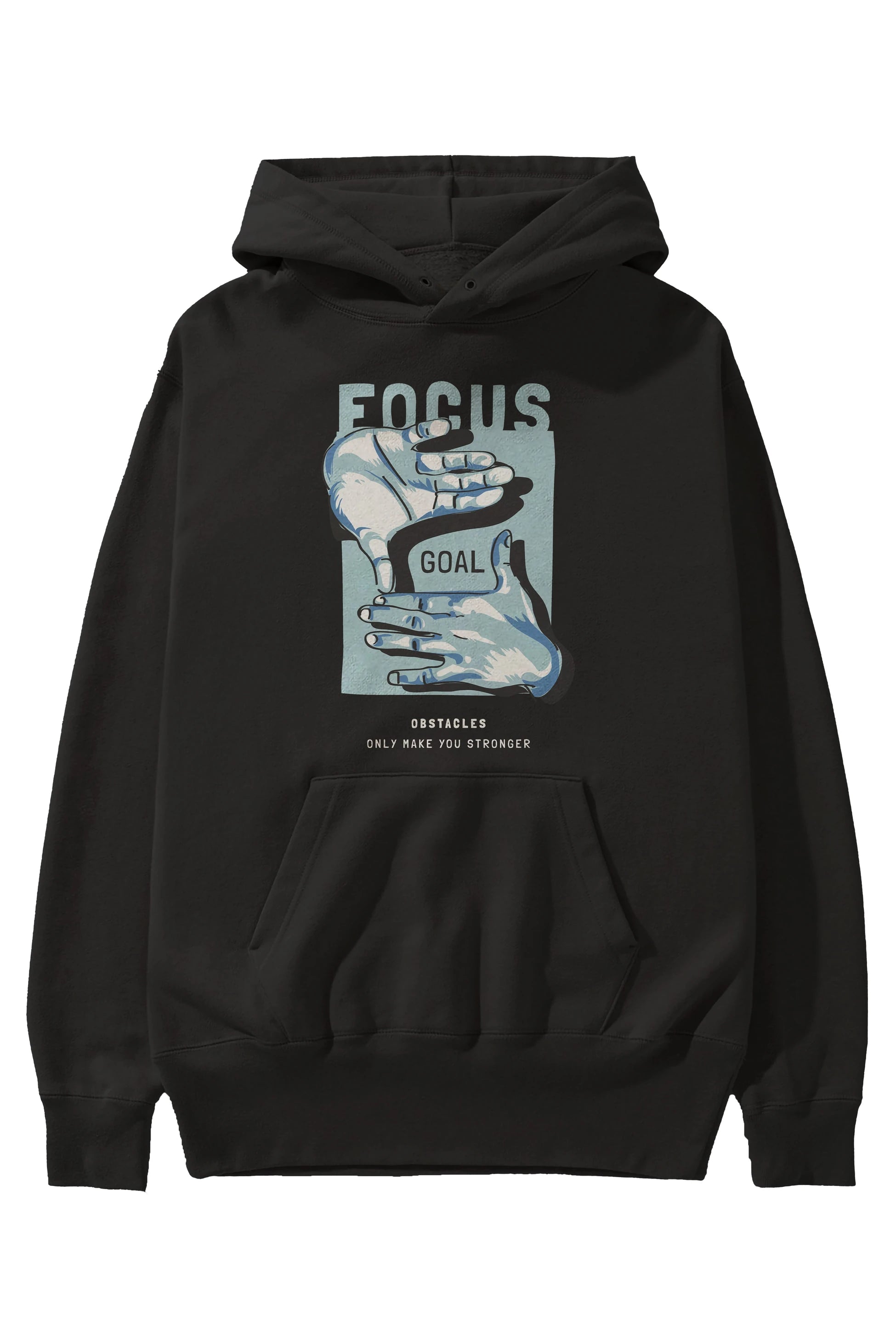 Focus Goal Ön Baskılı Hoodie Oversize Kapüşonlu Sweatshirt Erkek Kadın Unisex