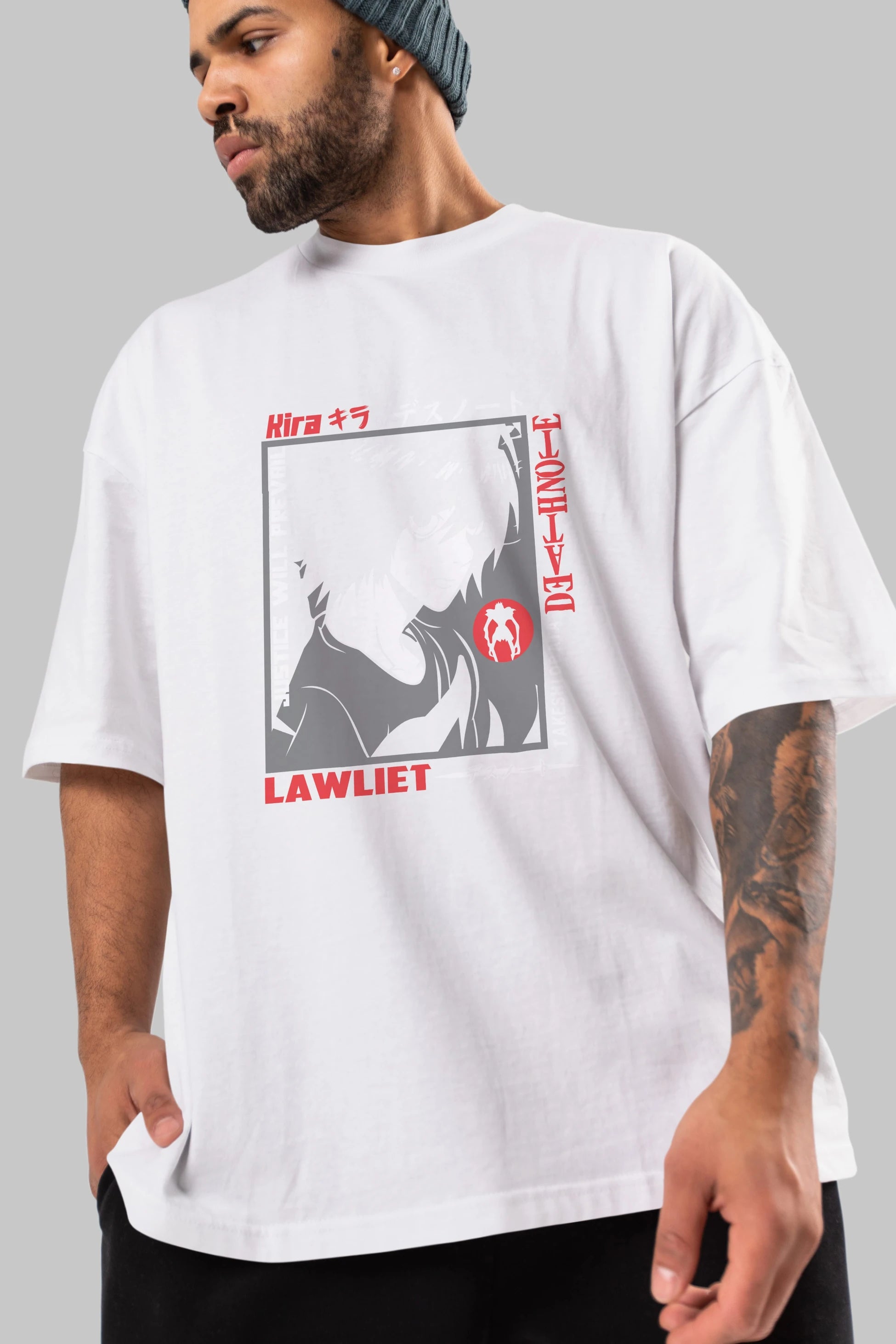 DEATH NOTE Anime Ön Baskılı Oversize t-shirt %100 pamuk Erkek Kadın Unisex