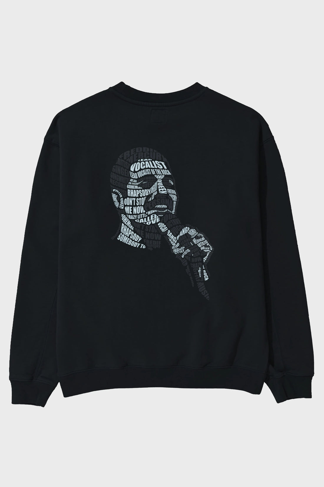 Freddy Mercuri Calligram Arka Baskılı Oversize Sweatshirt Erkek Kadın Unisex