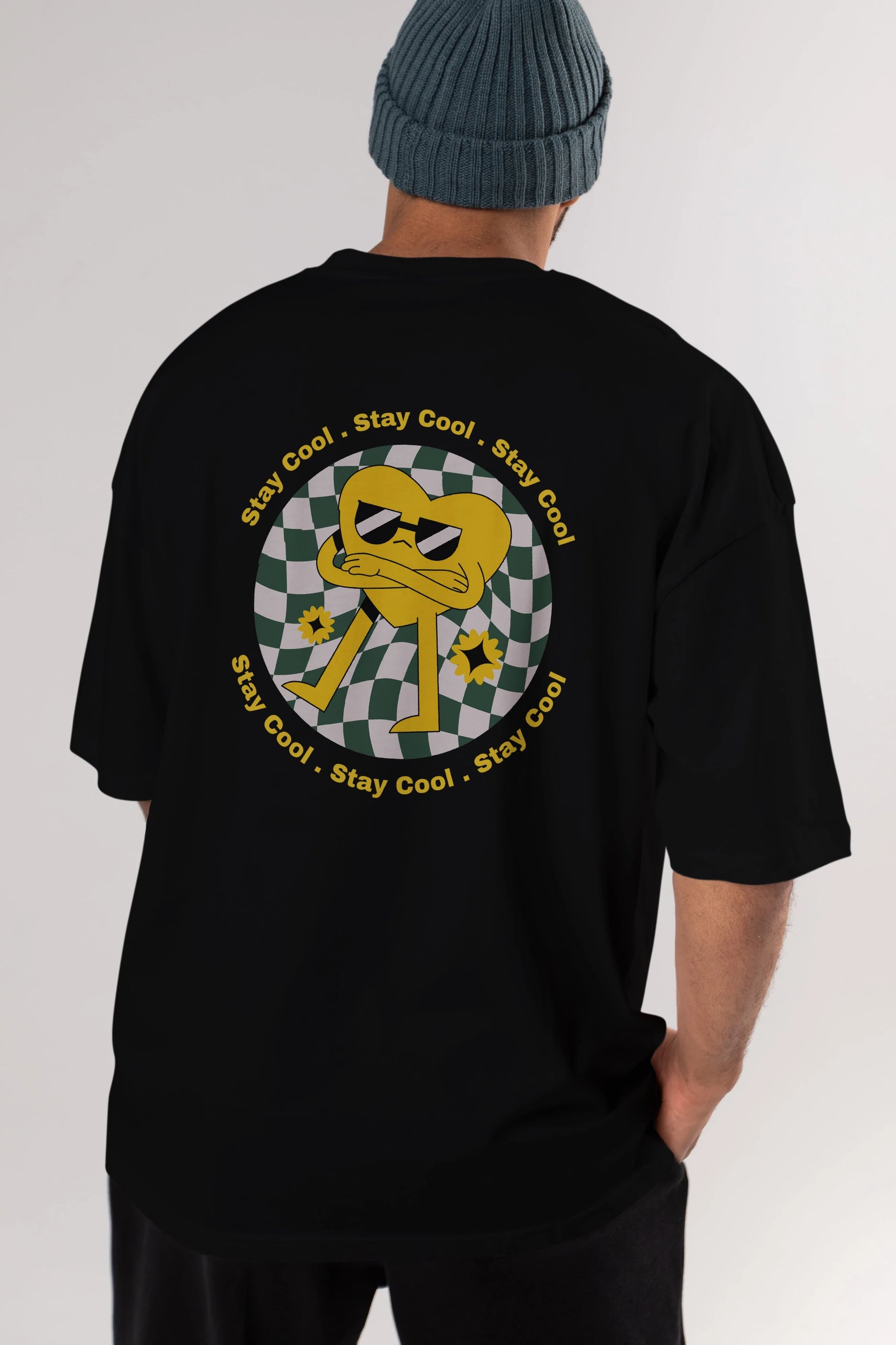 Stay Cool Yazılı Arka Baskılı Oversize t-shirt Erkek Kadın Unisex