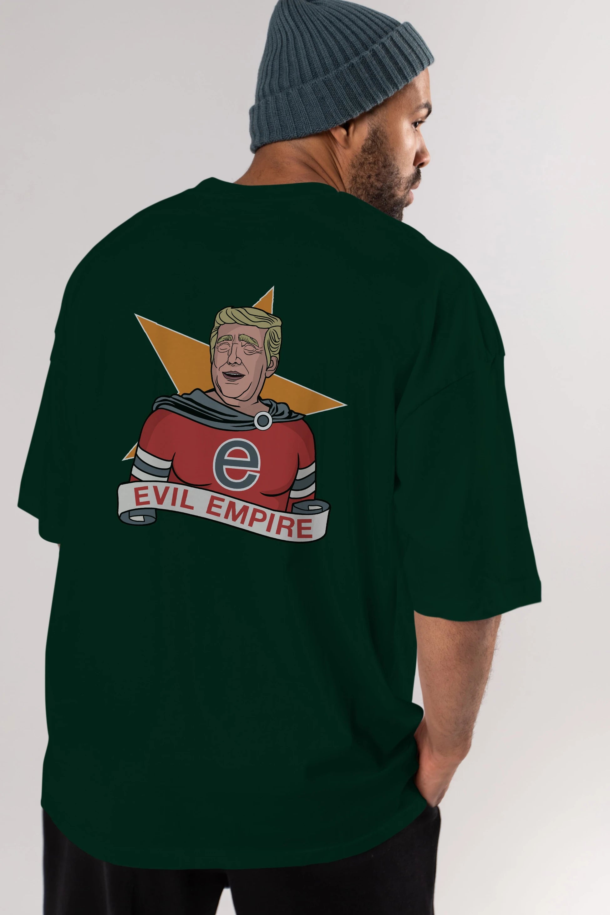 Evil Empire Trump Arka Baskılı Oversize t-shirt Erkek Kadın Unisex %100 Pamuk tişort
