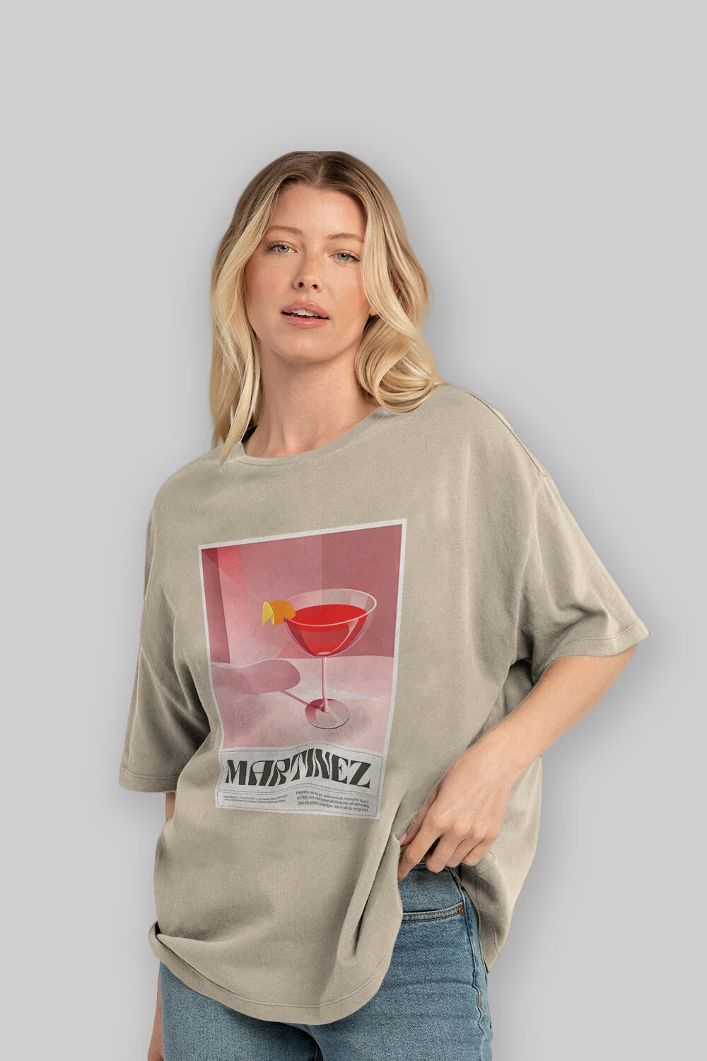 Martinez Ön Baskılı Oversize t-shirt Erkek Kadın Unisex %100 Pamuk Bisiklet Yaka tişort