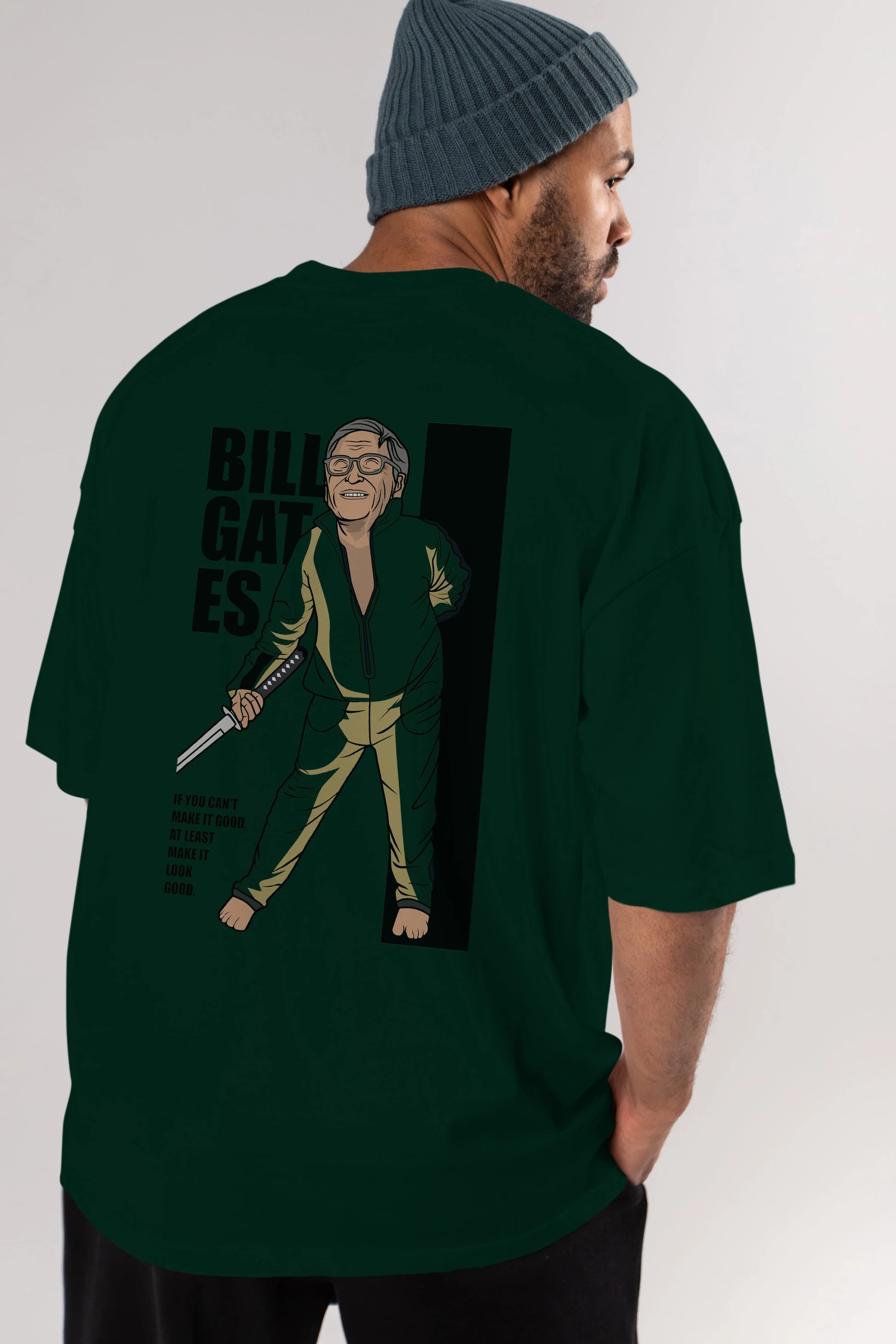 Bill Gates Arka Baskılı Oversize t-shirt Erkek Kadın Unisex %100 Pamuk tişort