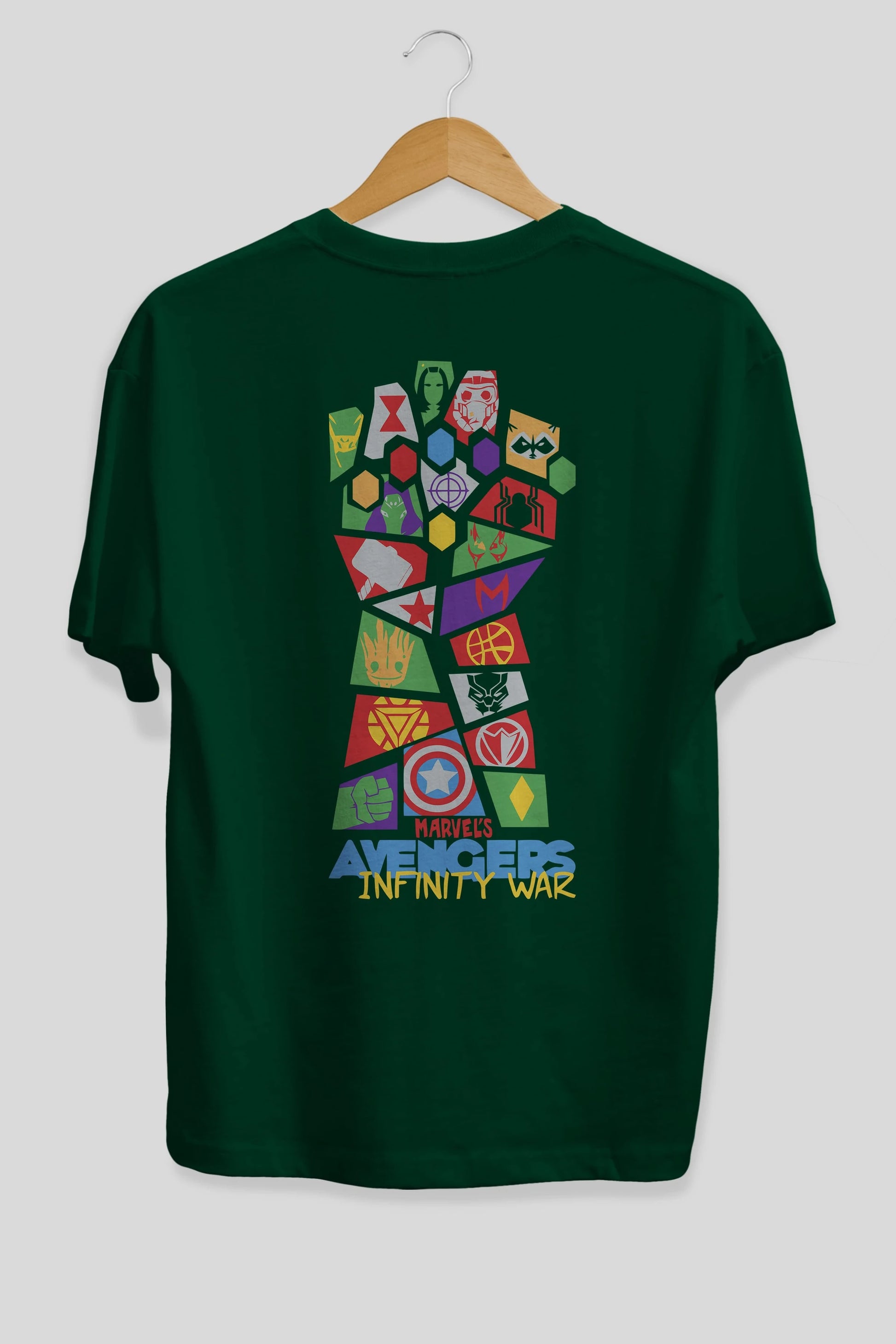 The Avengers Arka Baskılı Oversize t-shirt Erkek Kadın Unisex %100 Pamuk Bisiklet Yaka tişort