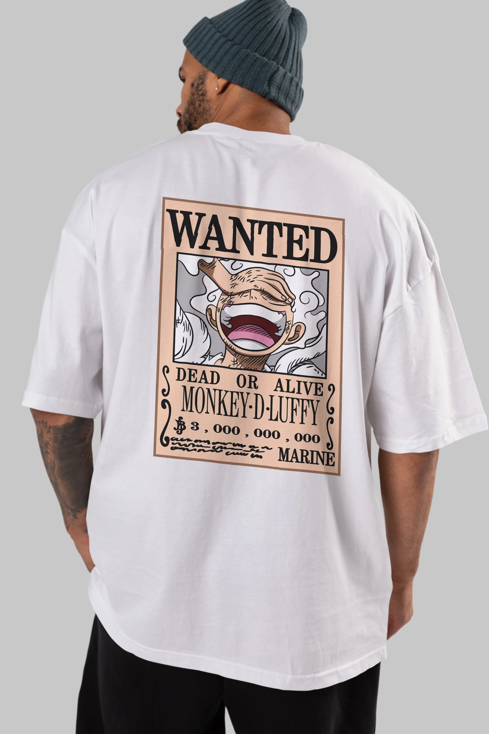 CARTEL LUFFY GEAR 5 Anime Arka Baskılı Oversize t-shirt Erkek Kadın Unisex