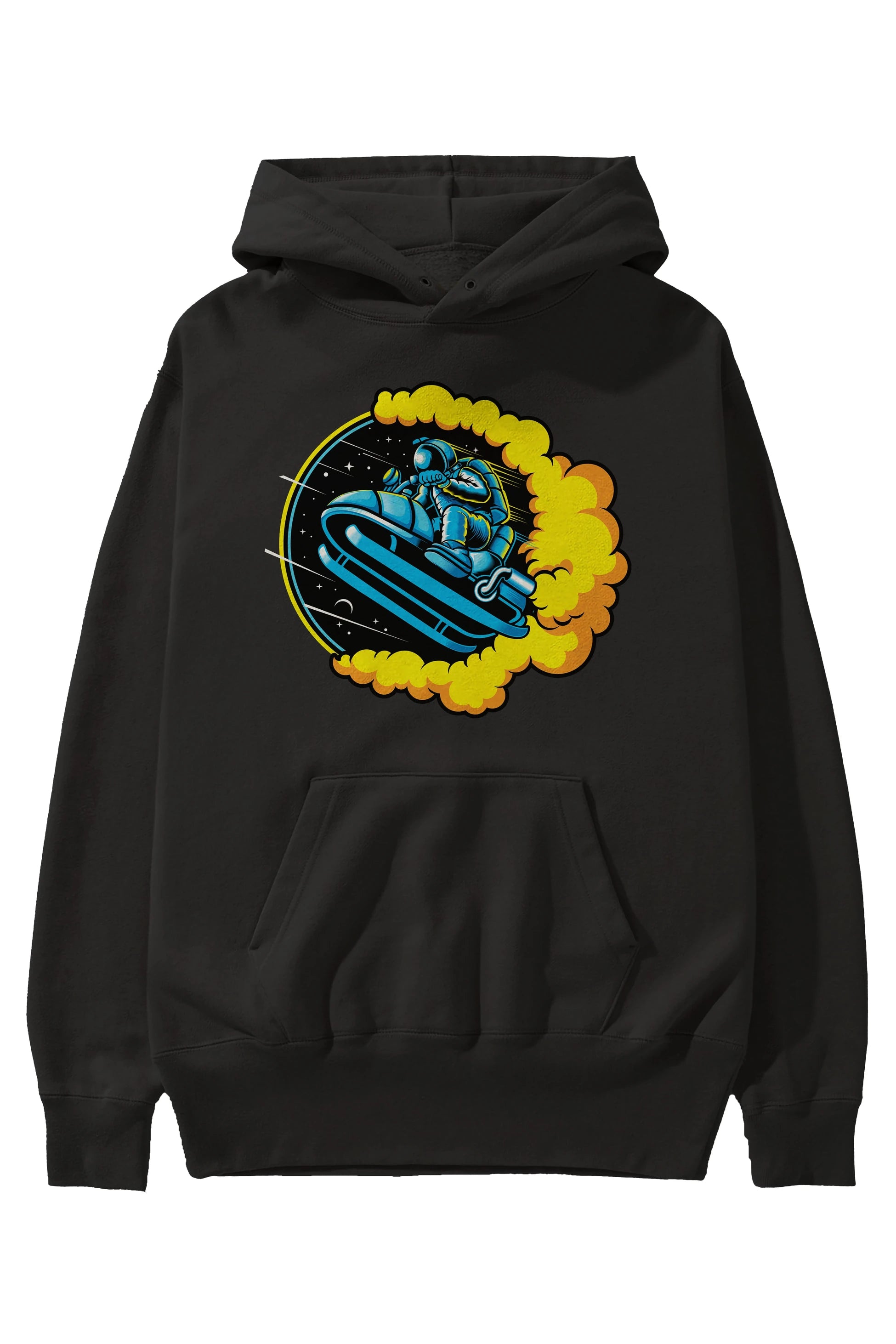 Astrojump with Snowmobile Ön Baskılı Hoodie Oversize Kapüşonlu Sweatshirt Erkek Kadın Unisex