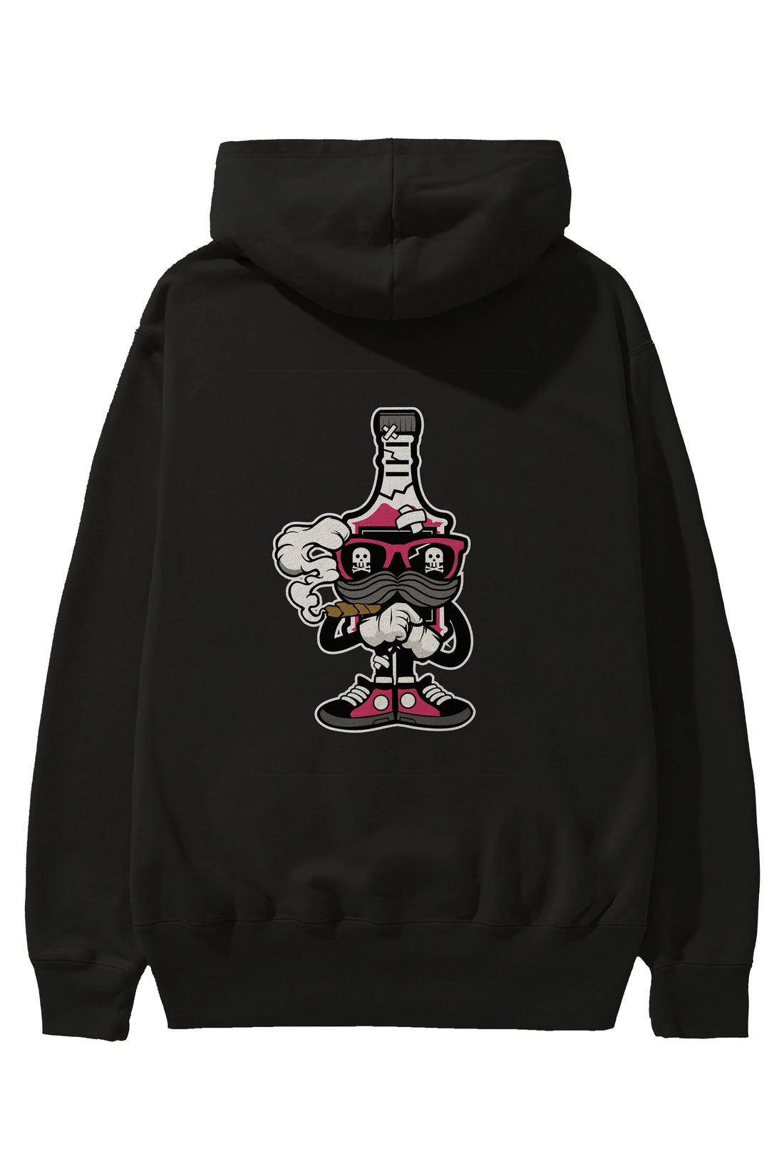 Vodka Bottle Arka Baskılı Hoodie Oversize Kapüşonlu Sweatshirt Erkek Kadın Unisex