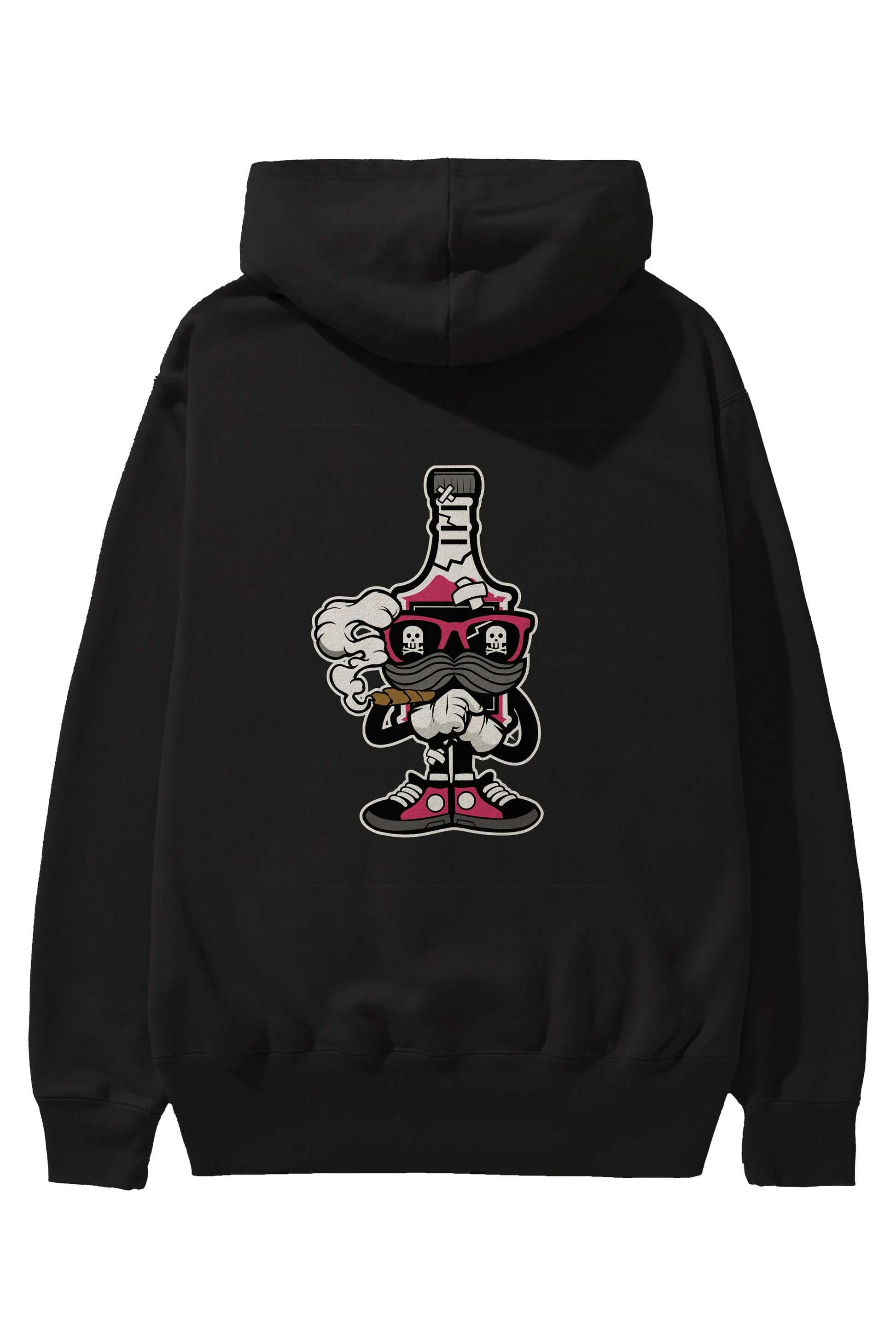Vodka Bottle Arka Baskılı Hoodie Oversize Kapüşonlu Sweatshirt Erkek Kadın Unisex