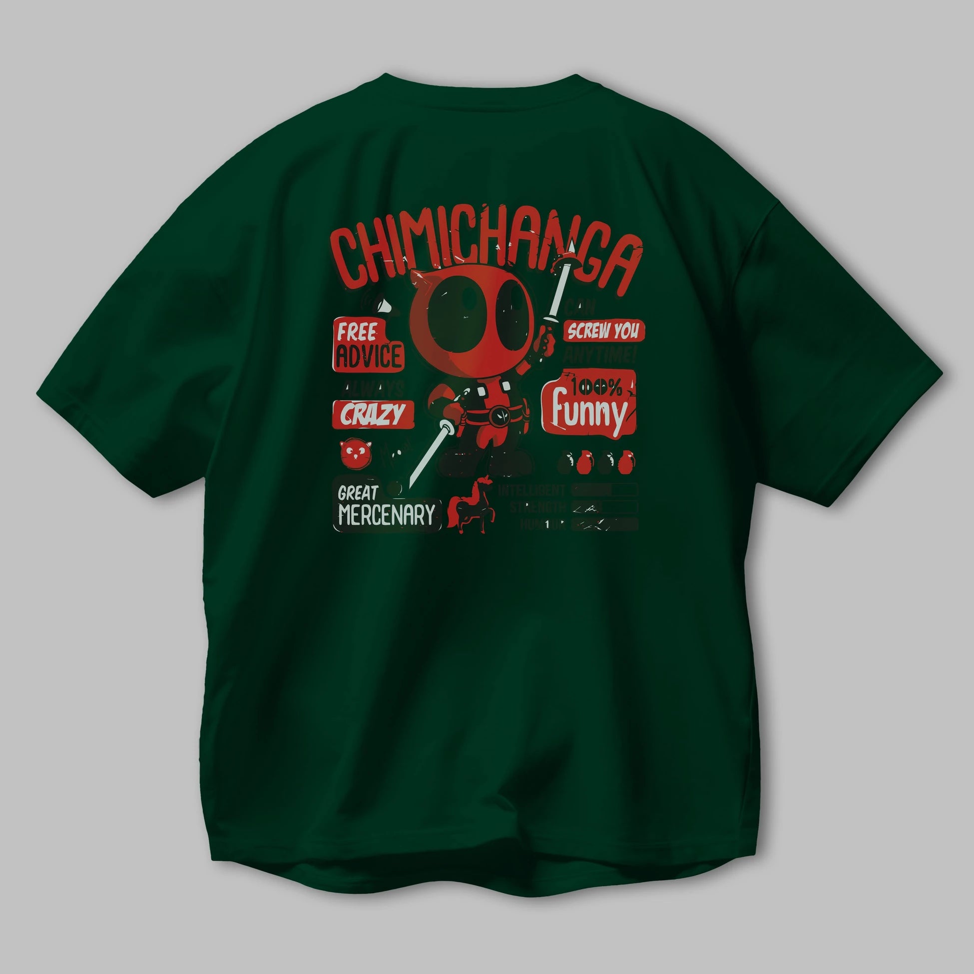 Deadpool (9) Arka Baskılı Oversize t-shirt Erkek Kadın Unisex %100 Pamuk Bisiklet Yaka tişort