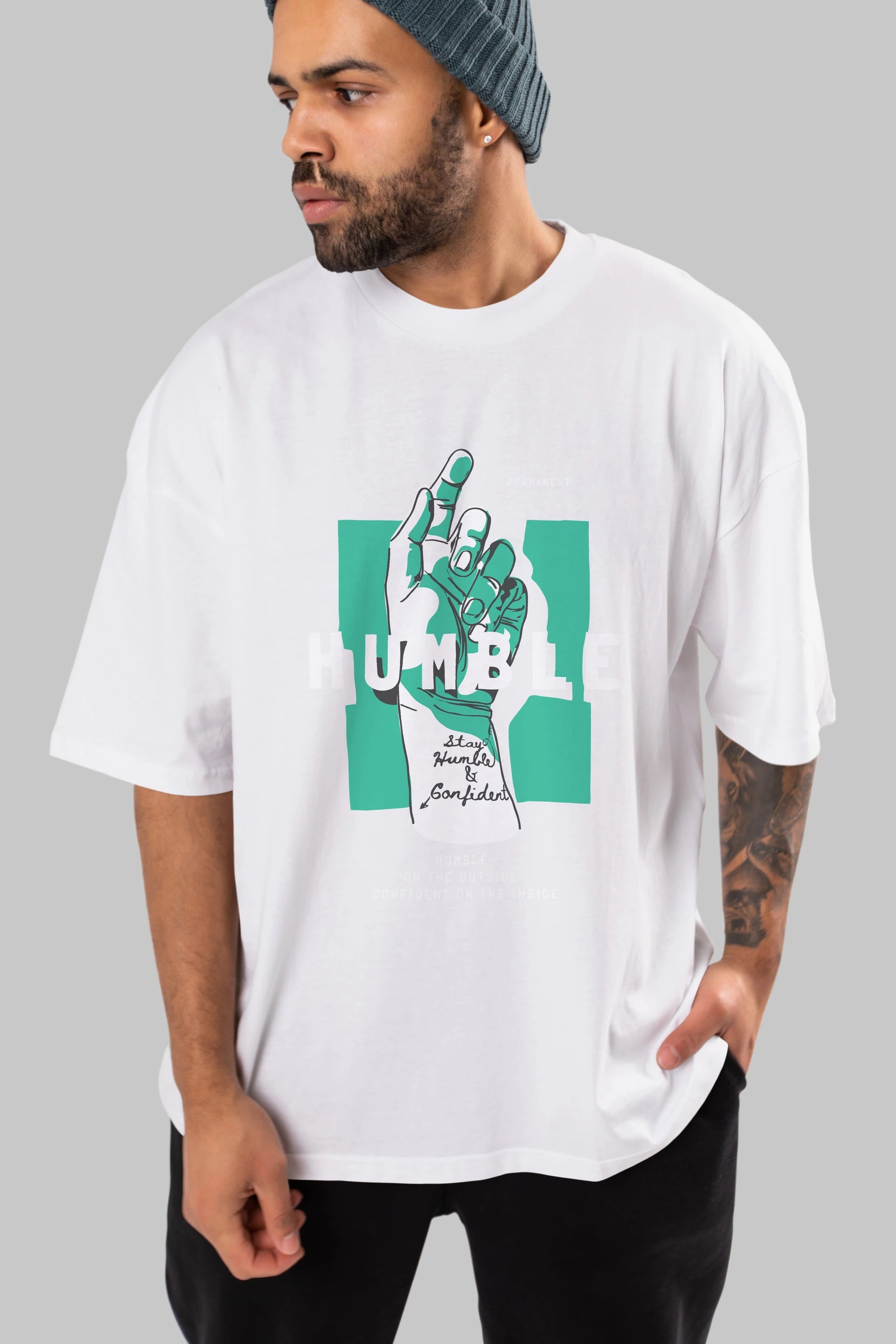 Humble Ön Baskılı Oversize t-shirt Erkek Kadın Unisex
