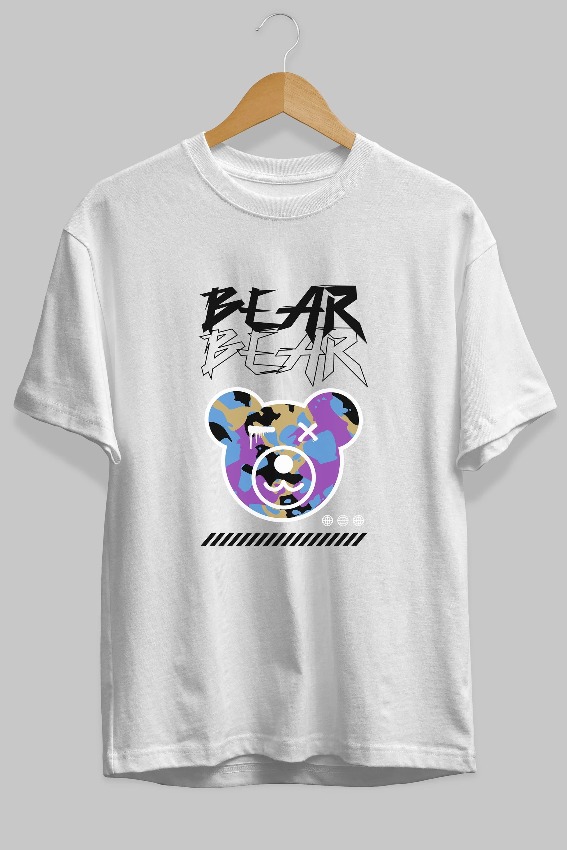 Bear Bear Ön Baskılı Oversize t-shirt Erkek Kadın Unisex