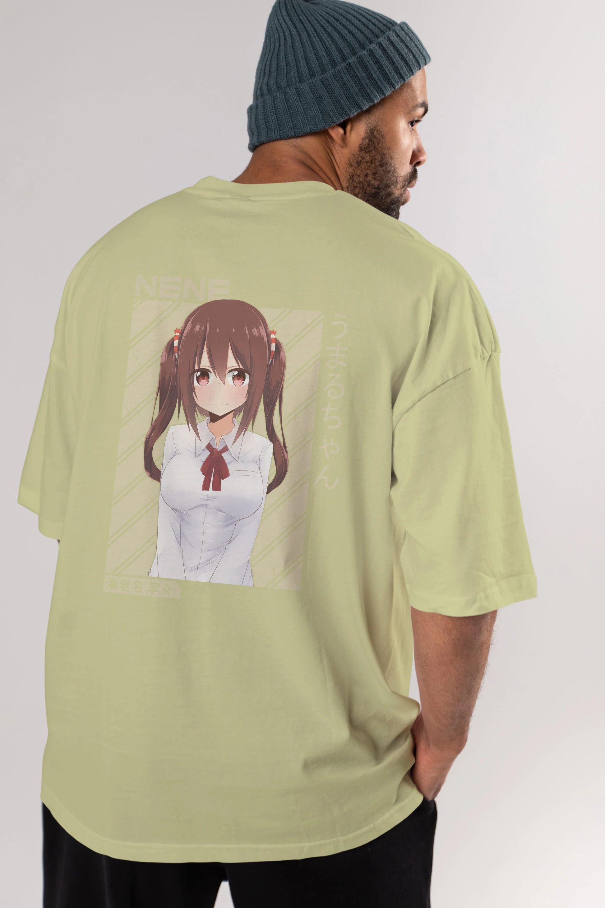 Nene Ebina 1 Anime Arka Baskılı Oversize t-shirt Erkek Kadın Unisex