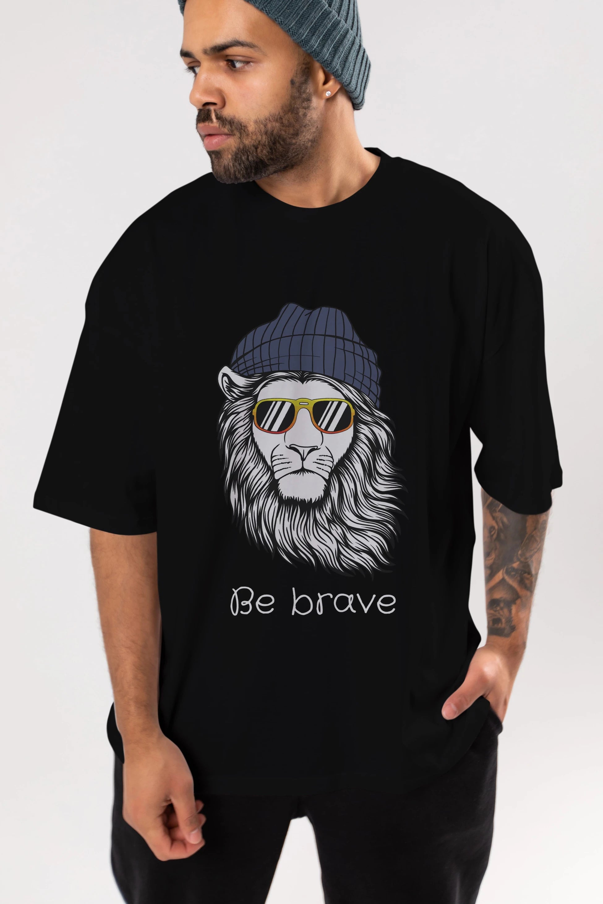 Be Brave Ön Baskılı Oversize t-shirt Erkek Kadın Unisex