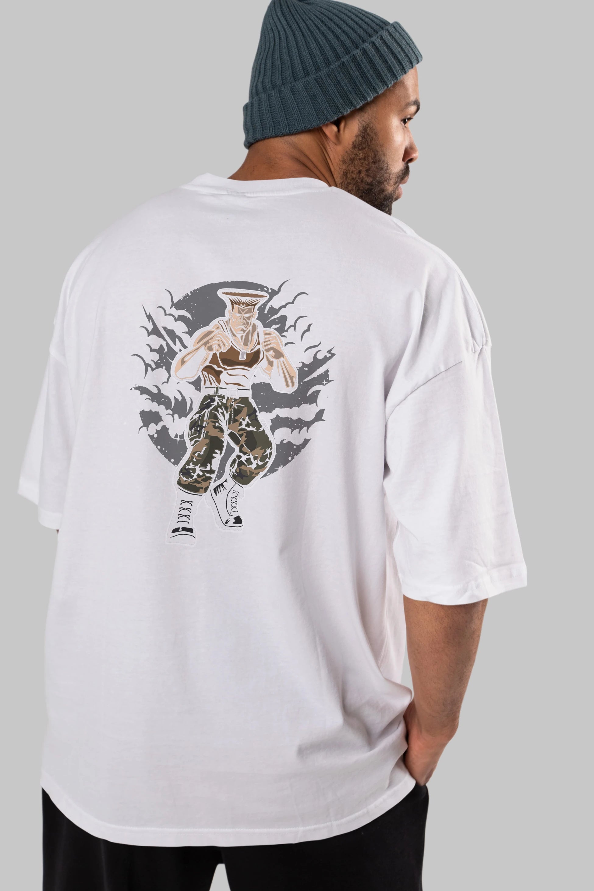 Guile Arka Baskılı Oversize t-shirt Erkek Kadın Unisex %100 Pamuk