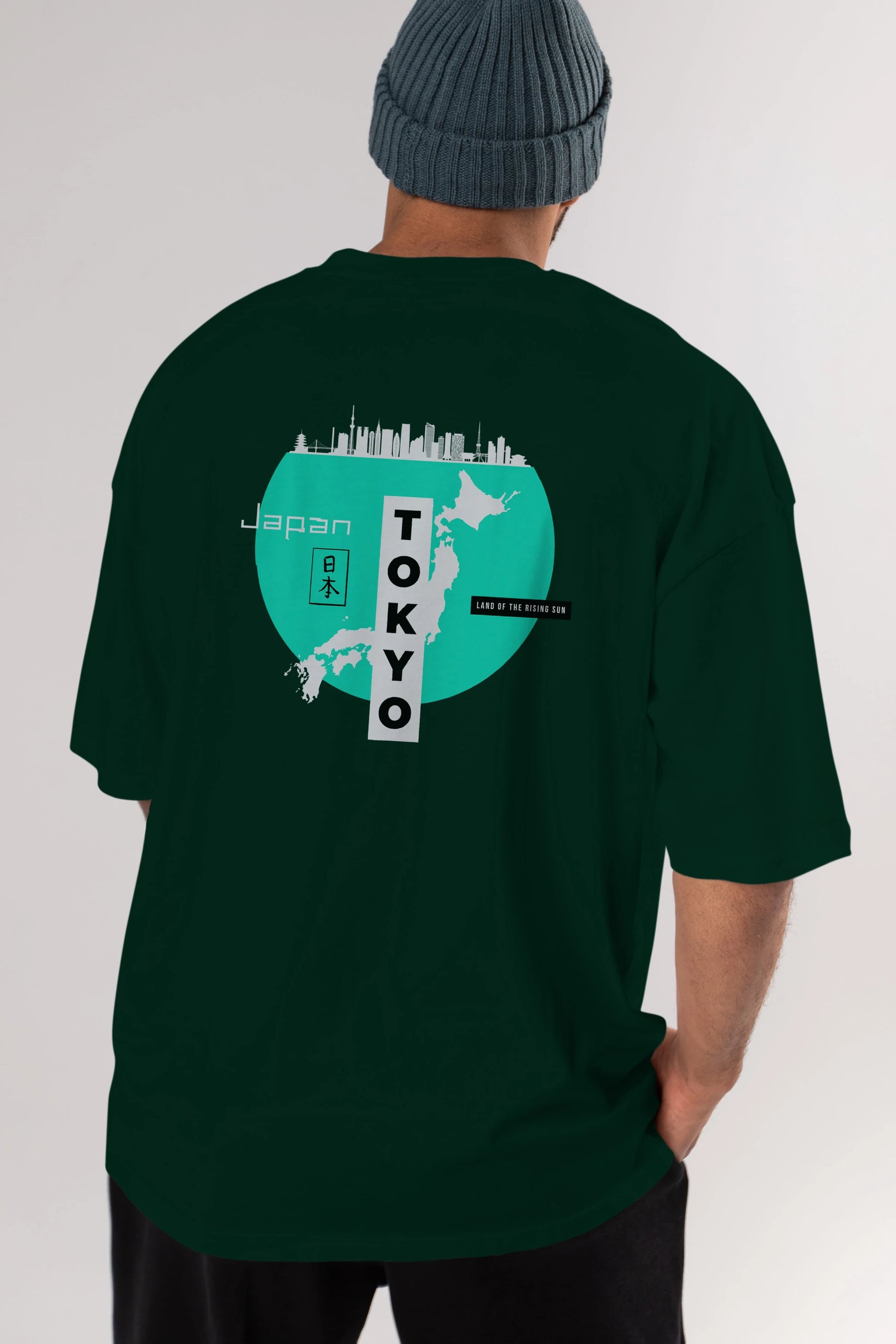 Japan Tokyo Arka Baskılı Oversize t-shirt Erkek Kadın Unisex