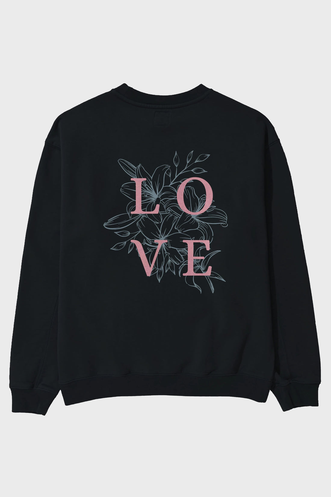 Love Yazılı Arka Baskılı Oversize Sweatshirt Erkek Kadın Unisex