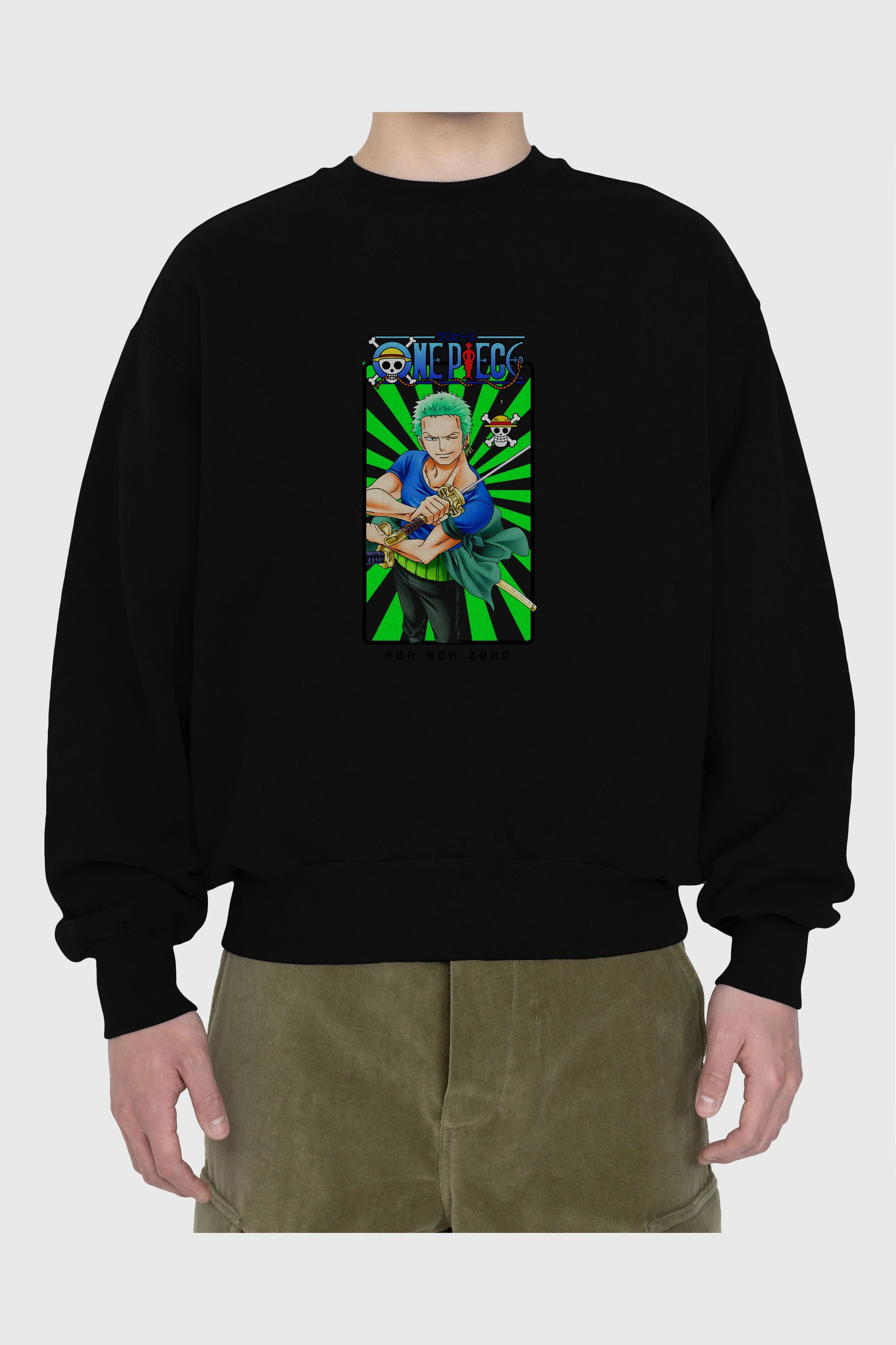 Roronoa Zoro 6 Ön Baskılı Anime Oversize Sweatshirt Erkek Kadın Unisex