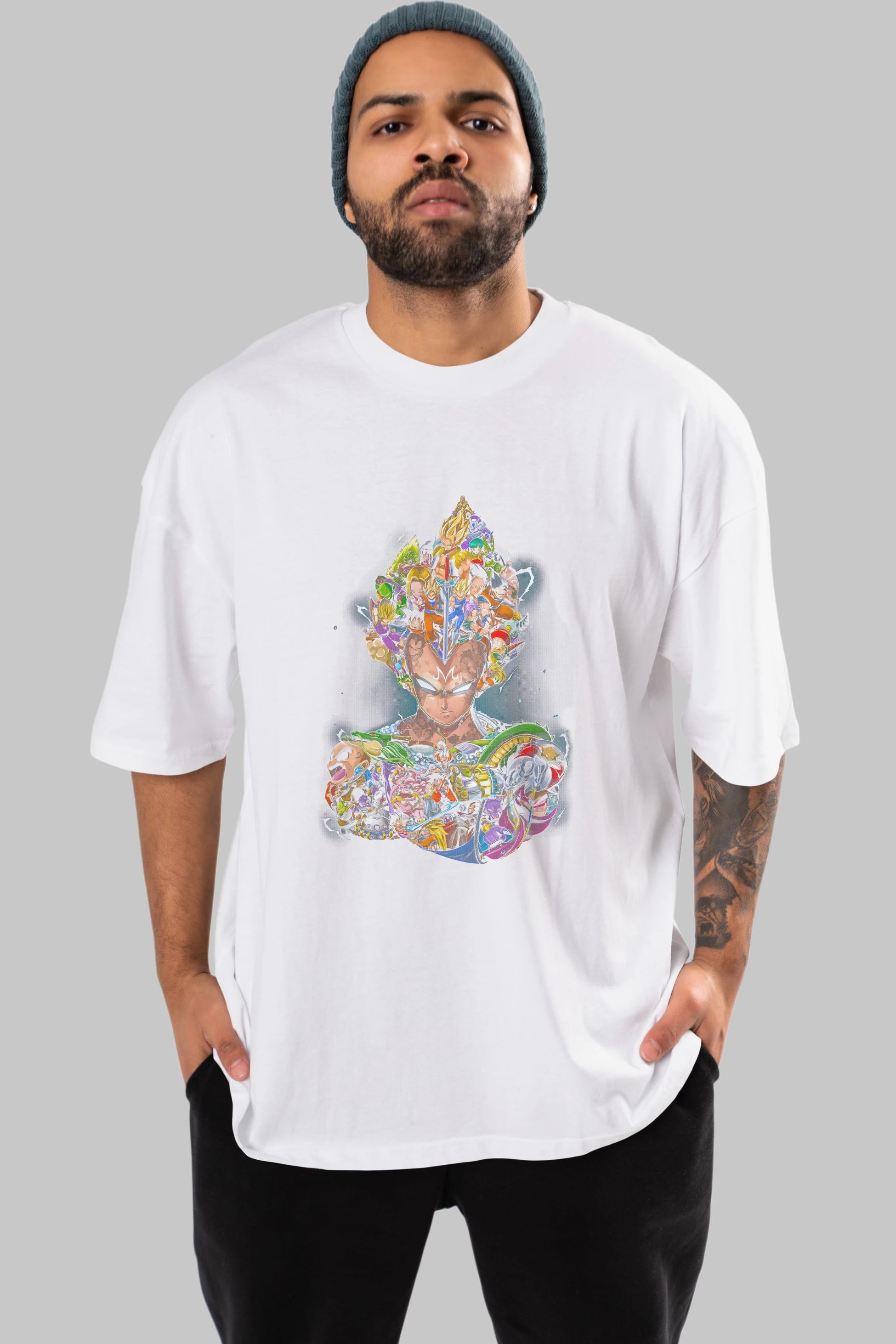 DRAGON BALL ART (3) Anime Ön Baskılı Oversize t-shirt %100 pamuk Erkek Kadın Unisex
