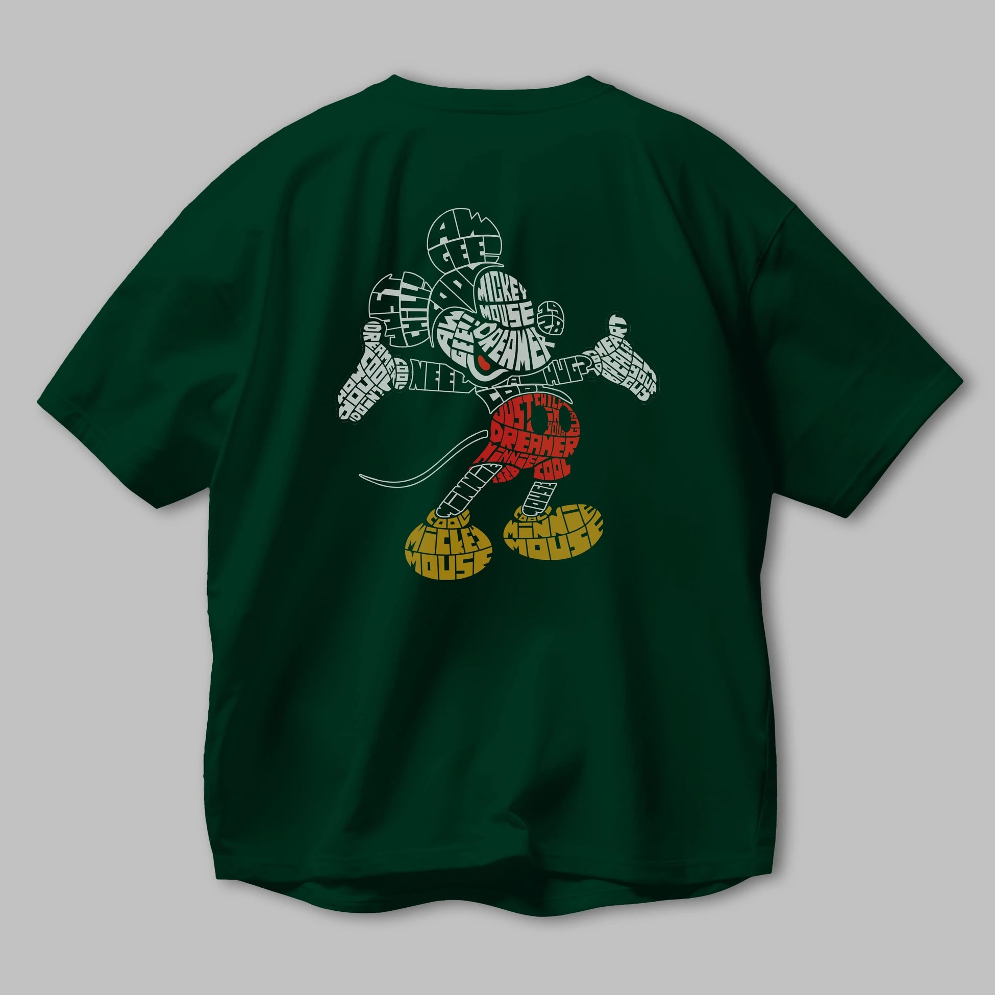 Mickey Arka Baskılı Oversize t-shirt %100 pamuk Erkek Kadın Unisex