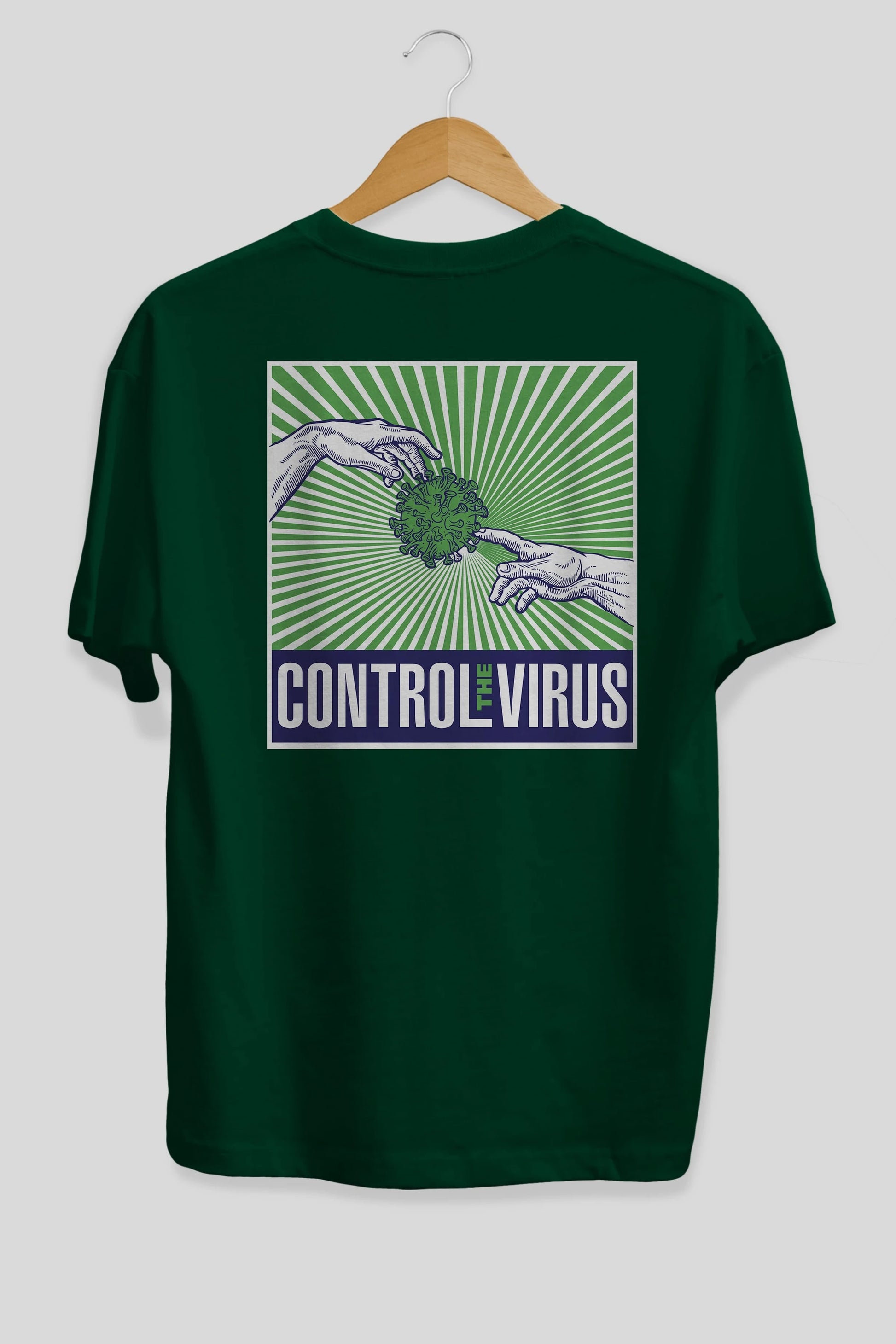 Control The Virus Arka Baskılı Oversize t-shirt Erkek Kadın Unisex