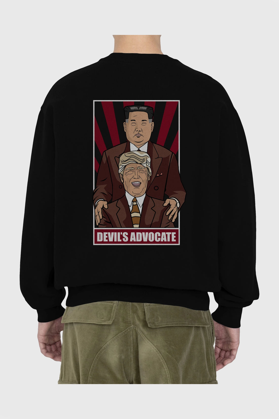 Devil_s Advocate Arka Baskılı Oversize Sweatshirt Erkek Kadın Unisex