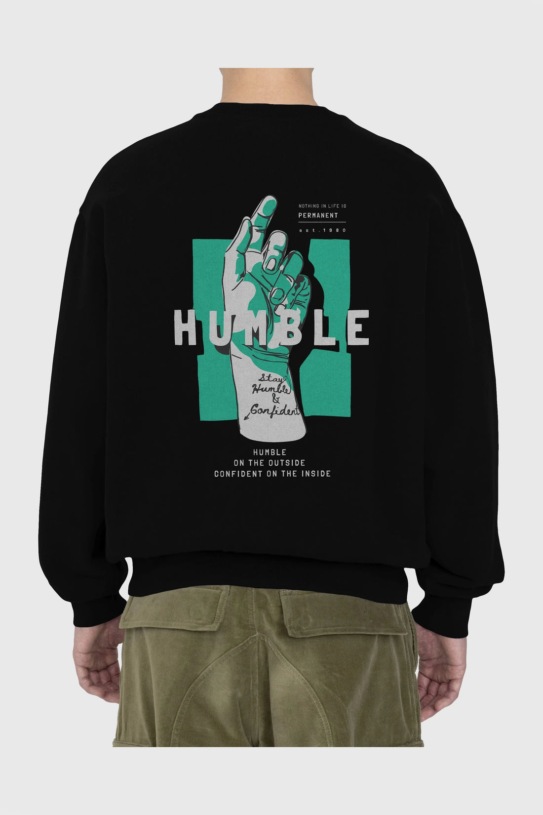 Humble Arka Baskılı Oversize Sweatshirt Erkek Kadın Unisex