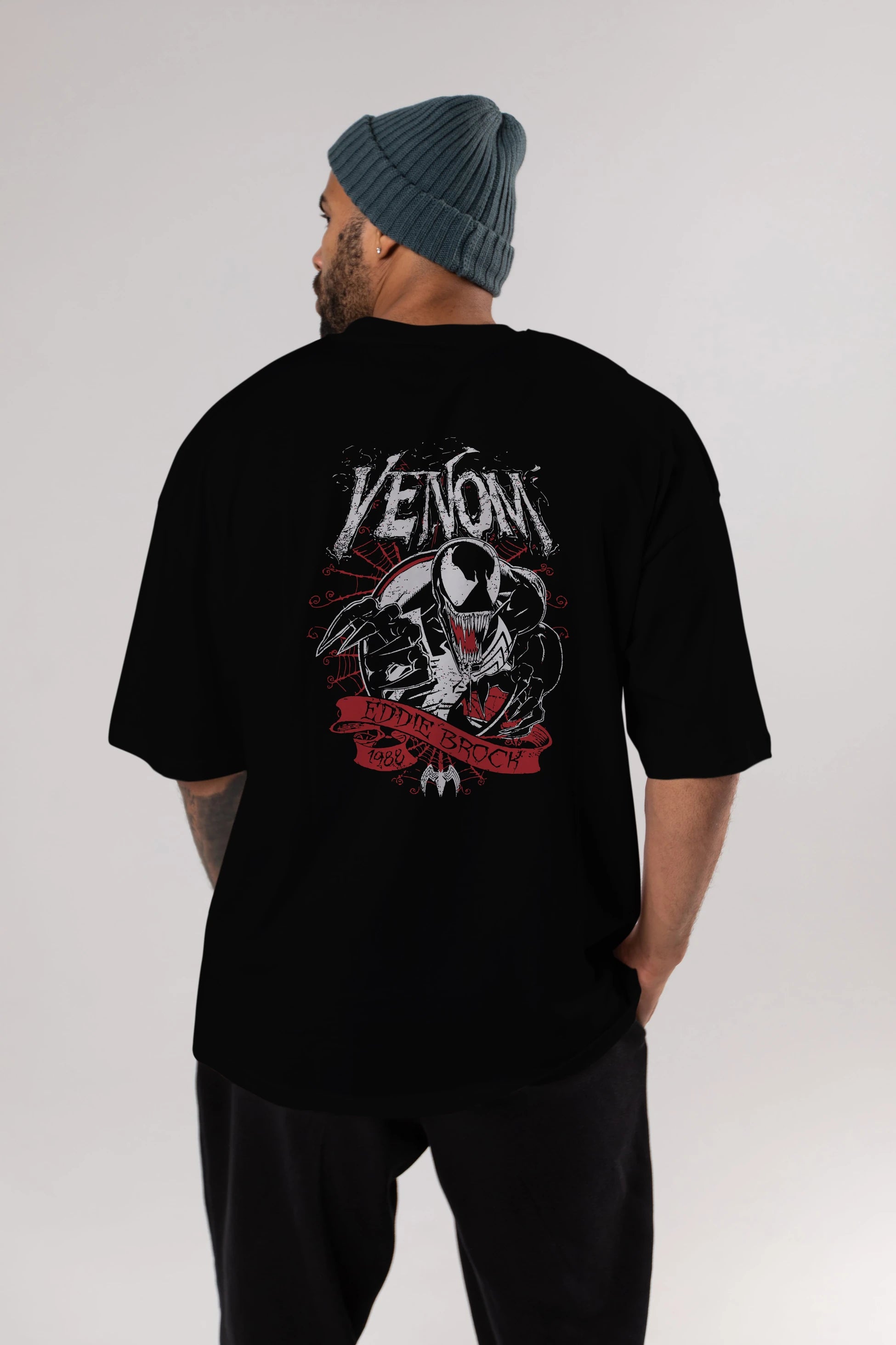 Venom (11) Arka Baskılı Oversize t-shirt Erkek Kadın Unisex %100 Pamuk Bisiklet Yaka tişort